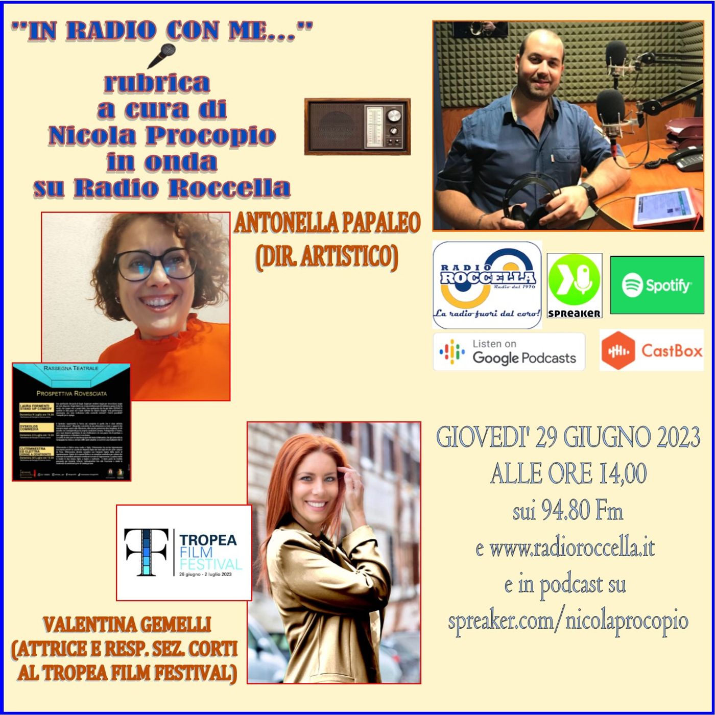 In Radio con me - Intervista ad Antonella Papaleo e Valentina Gemelli 29-06-2023 episode artwork