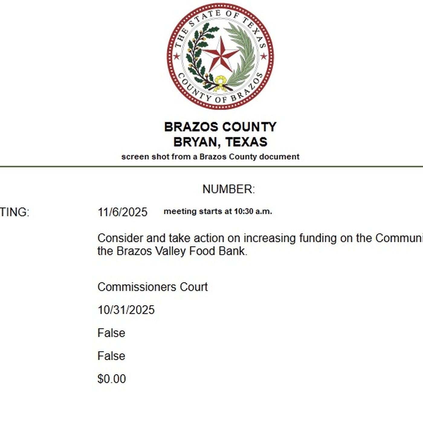 Brazos County's acting county judge calls a special meeting to consider additional funding for the Brazos Valley Food Bank episode artwork