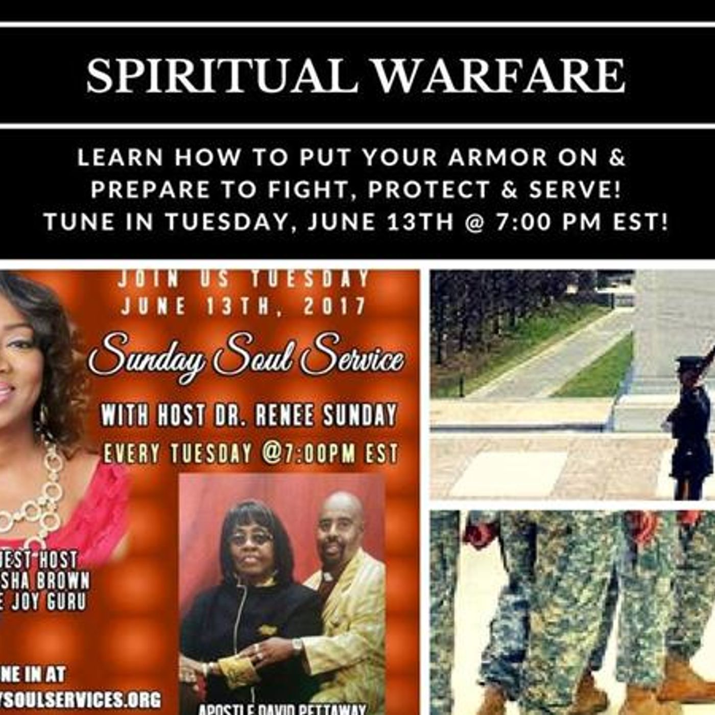 Sunday Soul Service with Host Alesha Brown. TOPIC: Spiritual Warfare. episode artwork