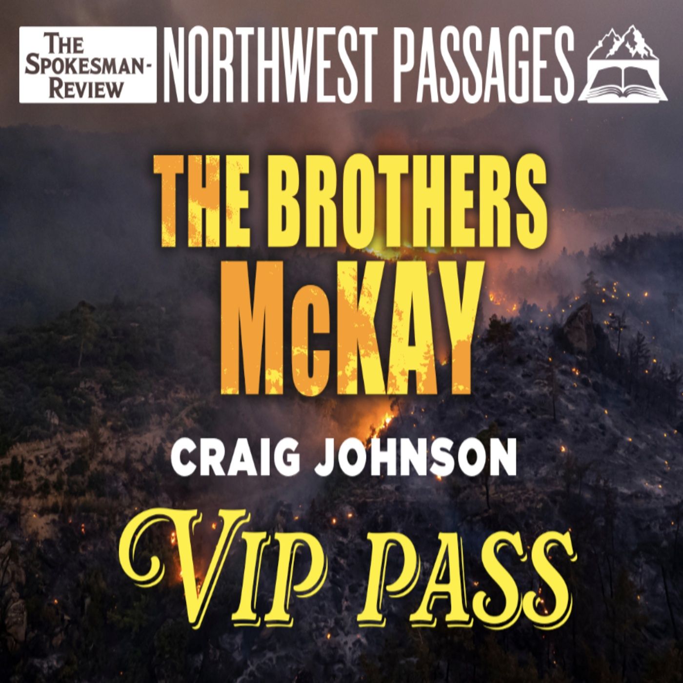 Craig Johnson book launch at Northwest Passages with "The Brothers McKay" episode artwork