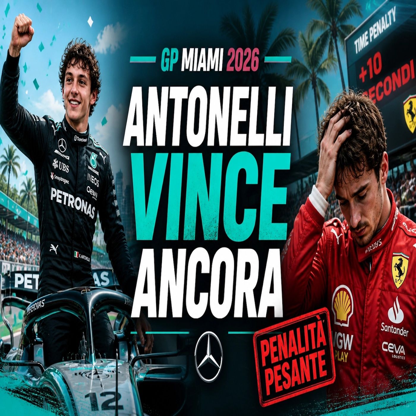 Antonelli domina Miami, Leclerc penalizzato episode artwork