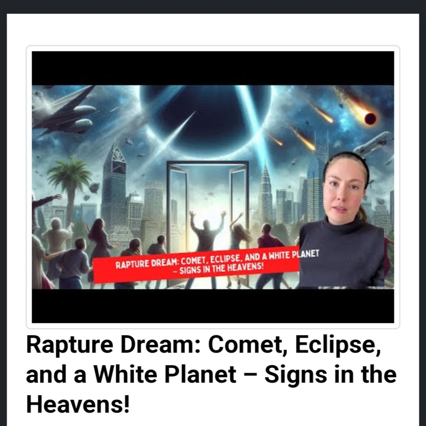 Rapture Dream: Comet, Eclipse, and a White Planet – Signs in the Heavens! episode artwork