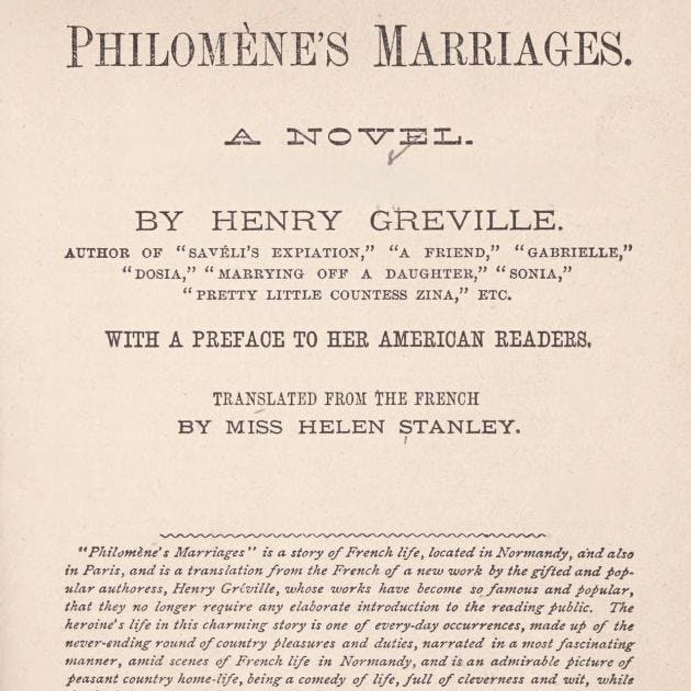 Philomene's Marriages by Henry Greville | Full Audiobook | Audiobook Time episode artwork