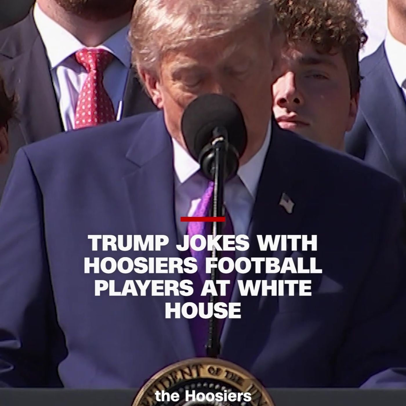 President Donald Trump hosted the Indiana Hoosiers football team at the White House to celebrate their win in the College Football Playoff N episode artwork