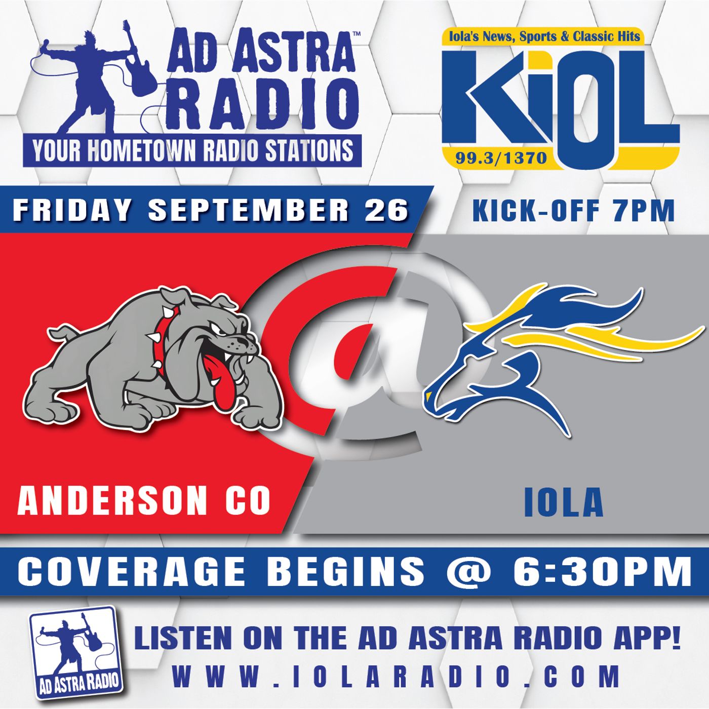 Iola Mustangs hosts Anderson County Bulldogs Football (September 26, 2025) episode artwork