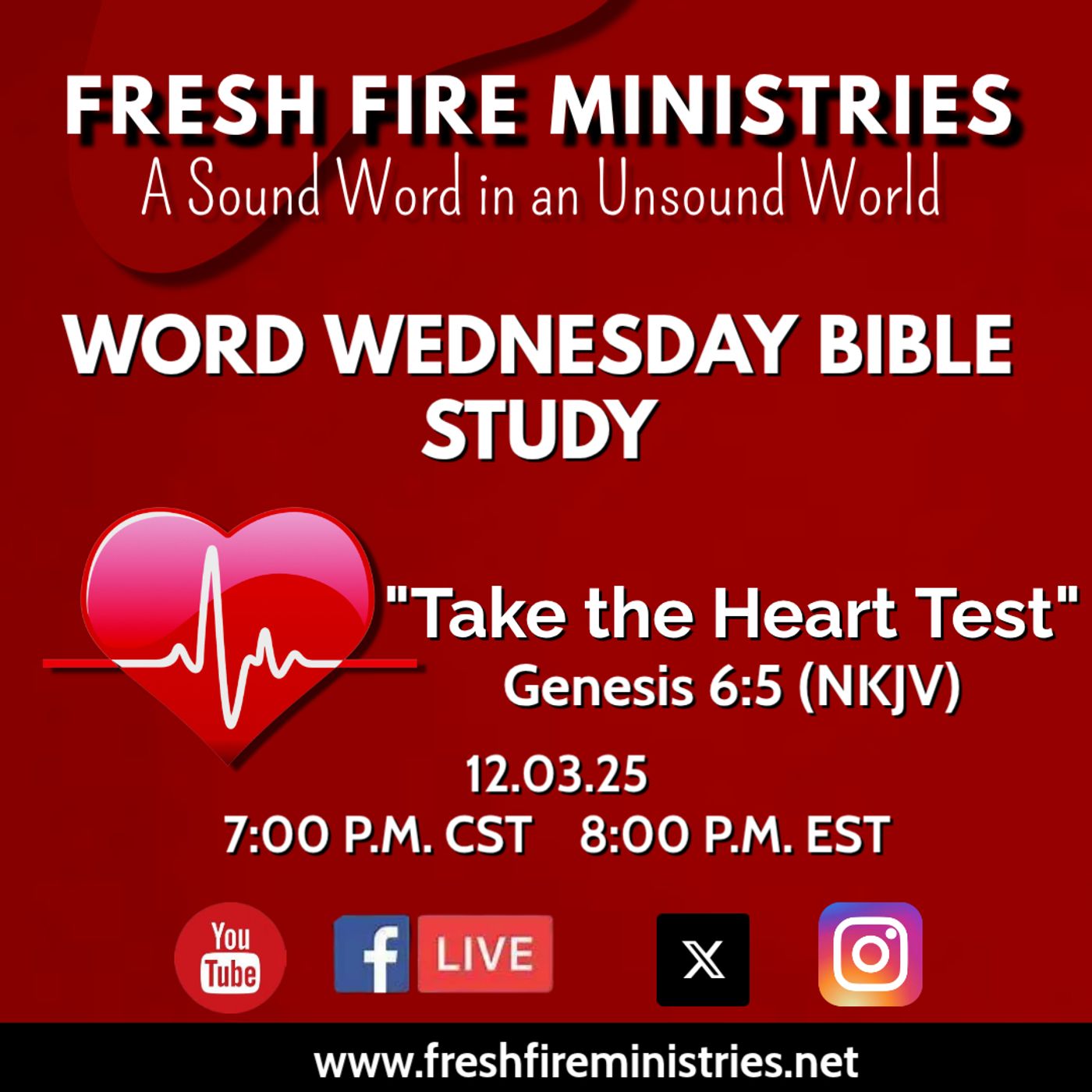 Word Wednesday Bible Study "Take the Heart Test"  Genesis 6:5 (NKJV) episode artwork