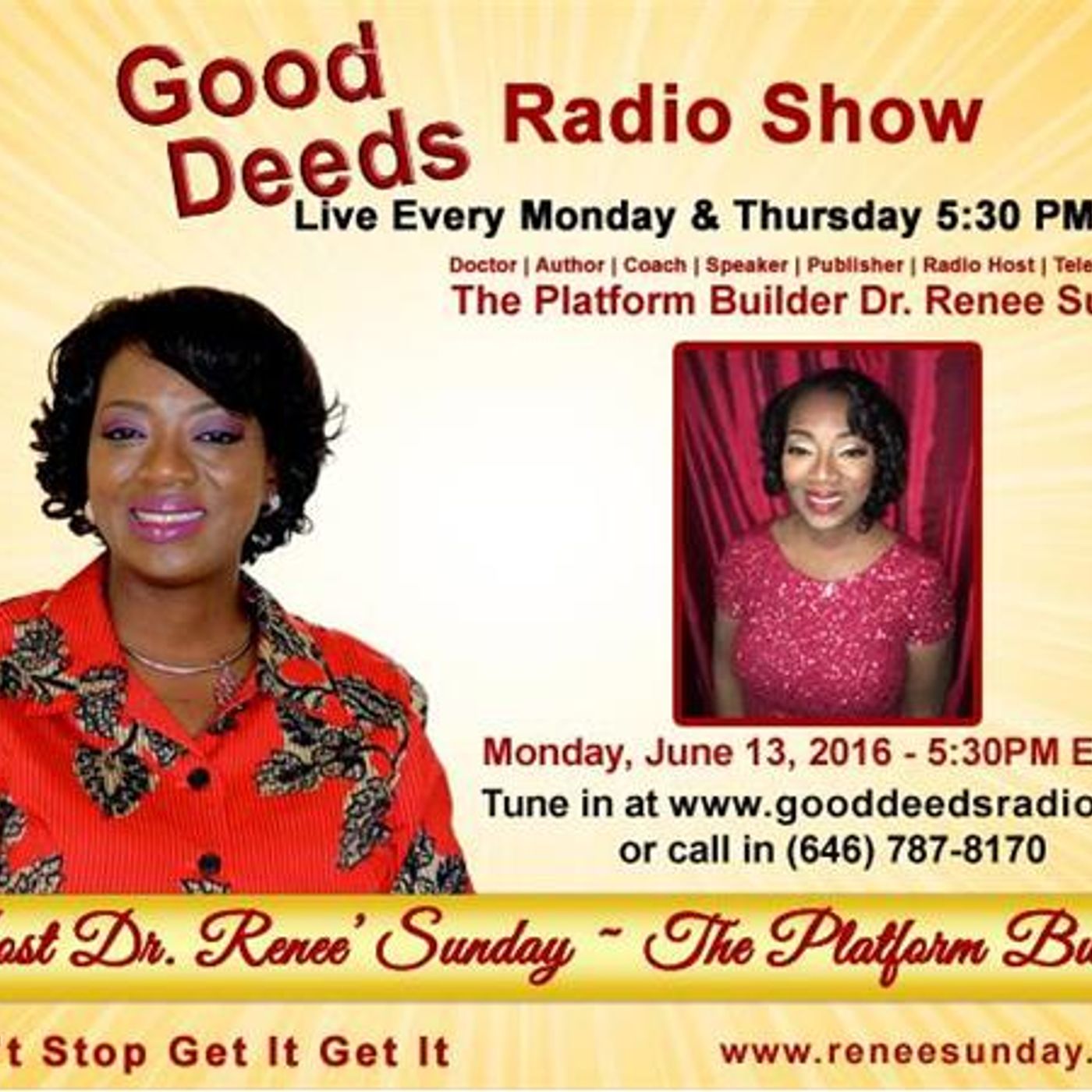 Branding Tips: The Platform Builder shares on Good Deeds Radio Show episode artwork