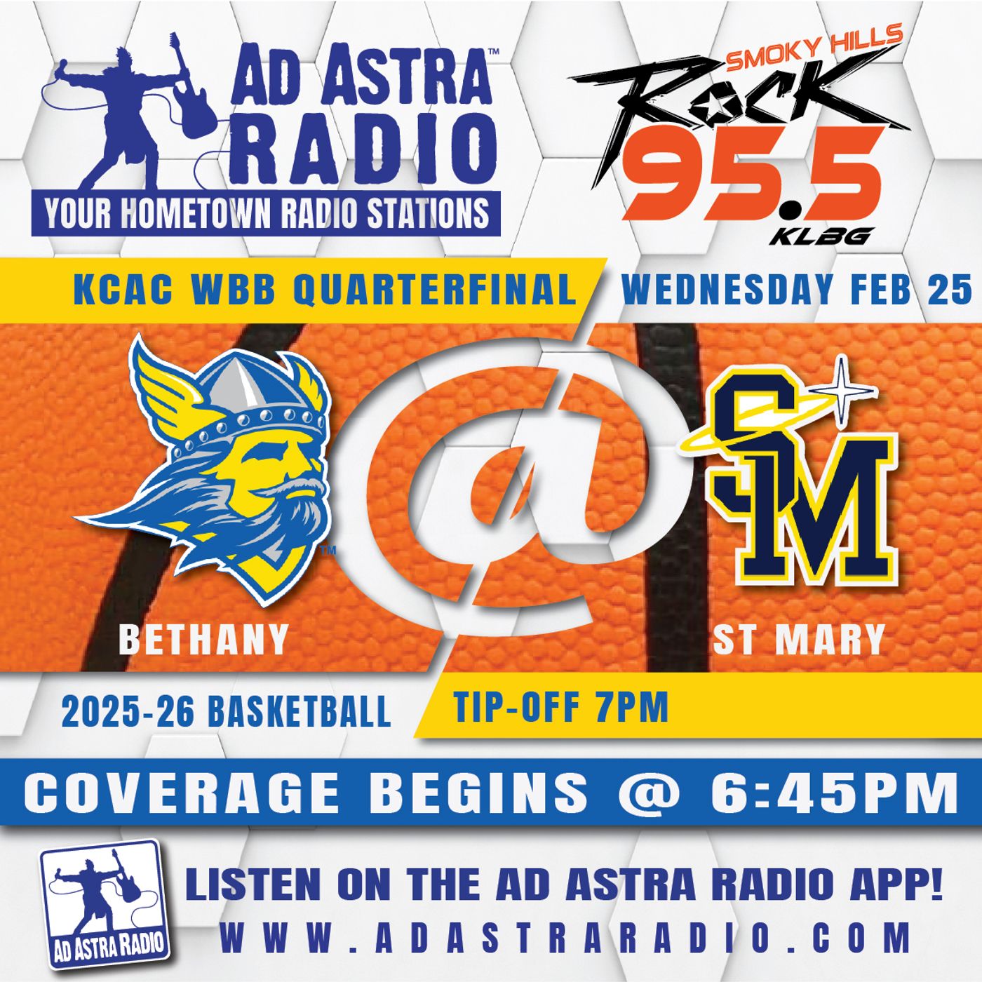 Bethany Lady Swedes at Saint Mary Lady Spires College Basketball (KCAC Tournament-February 25, 2026) episode artwork