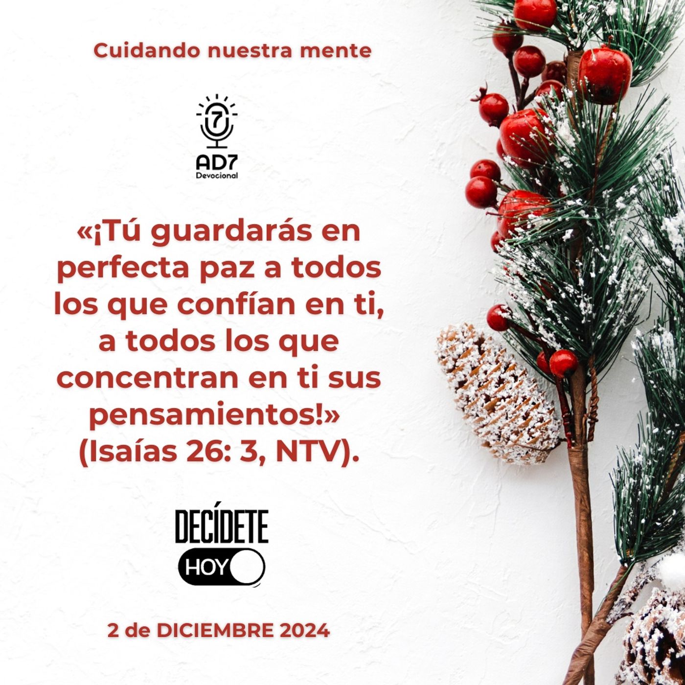 Cuidando nuestra mente | Devocional de Jóvenes | 2 de diciembre 2024