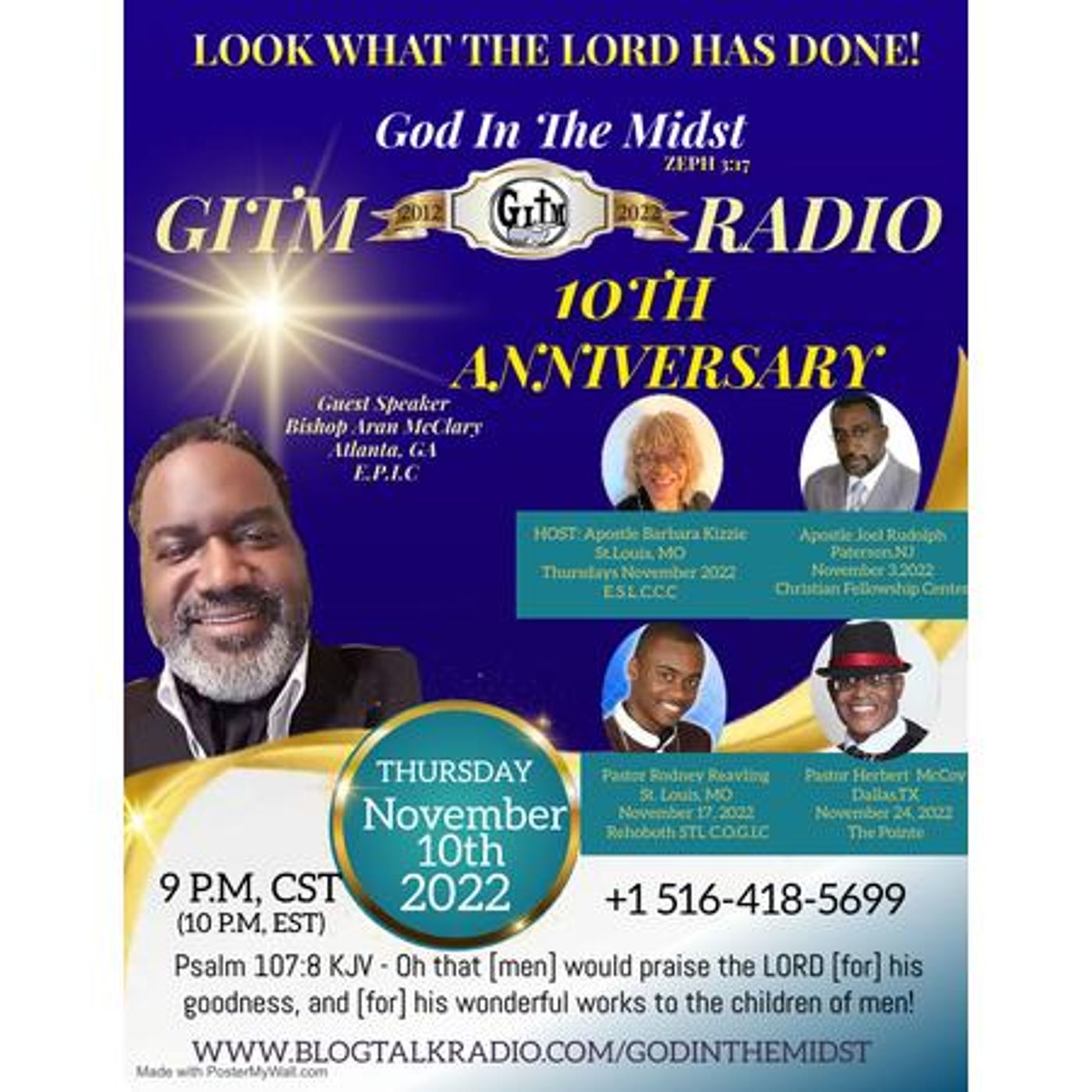 11.10.2022 GITM RADIO 10th Anniversary: BISHOP ARAN MCCLARY, Atlanta,GA episode artwork