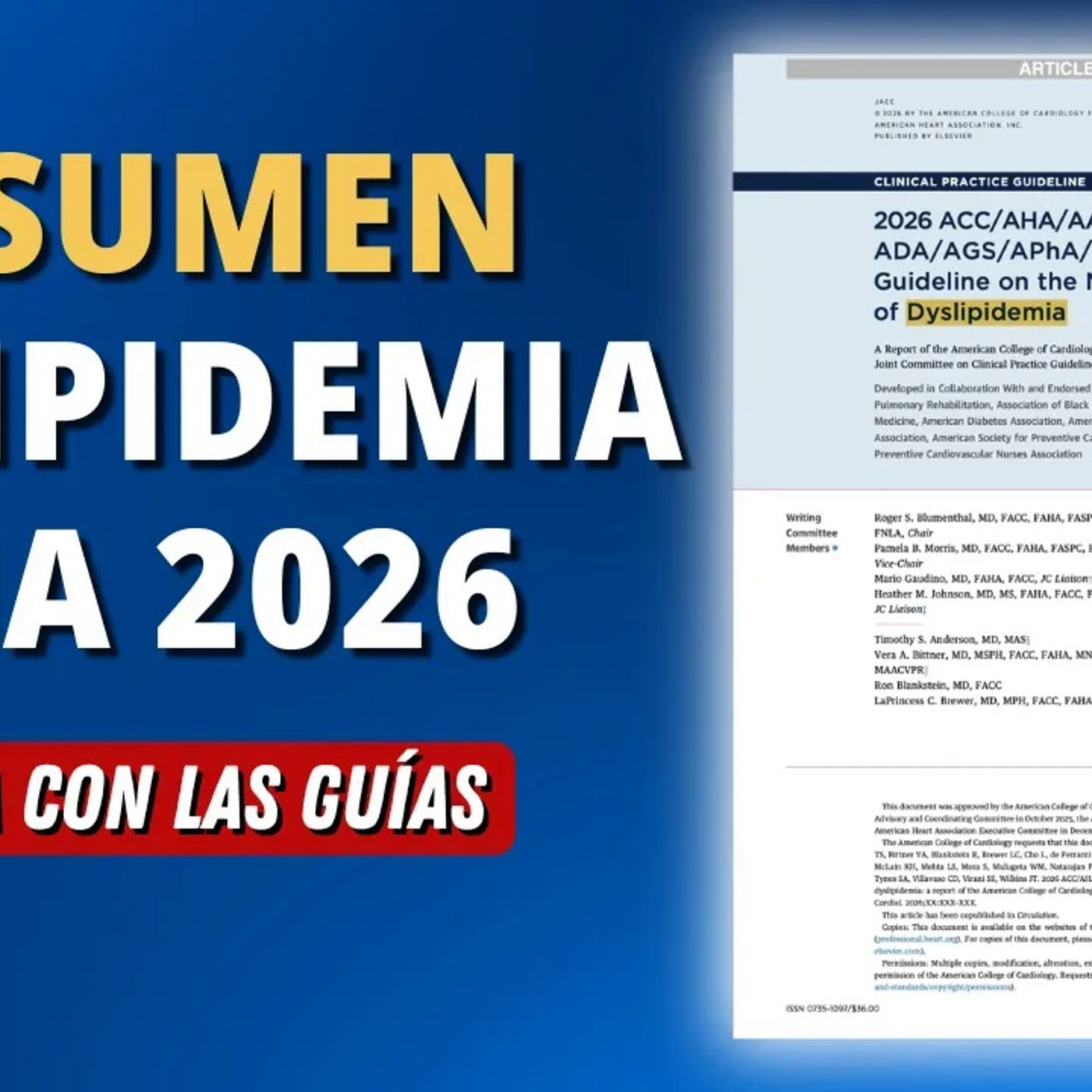 Nueva Guía Dislipidemia AHA - ACC 2026 en MENOS de 20 minutos #AlDíaConLasGuías