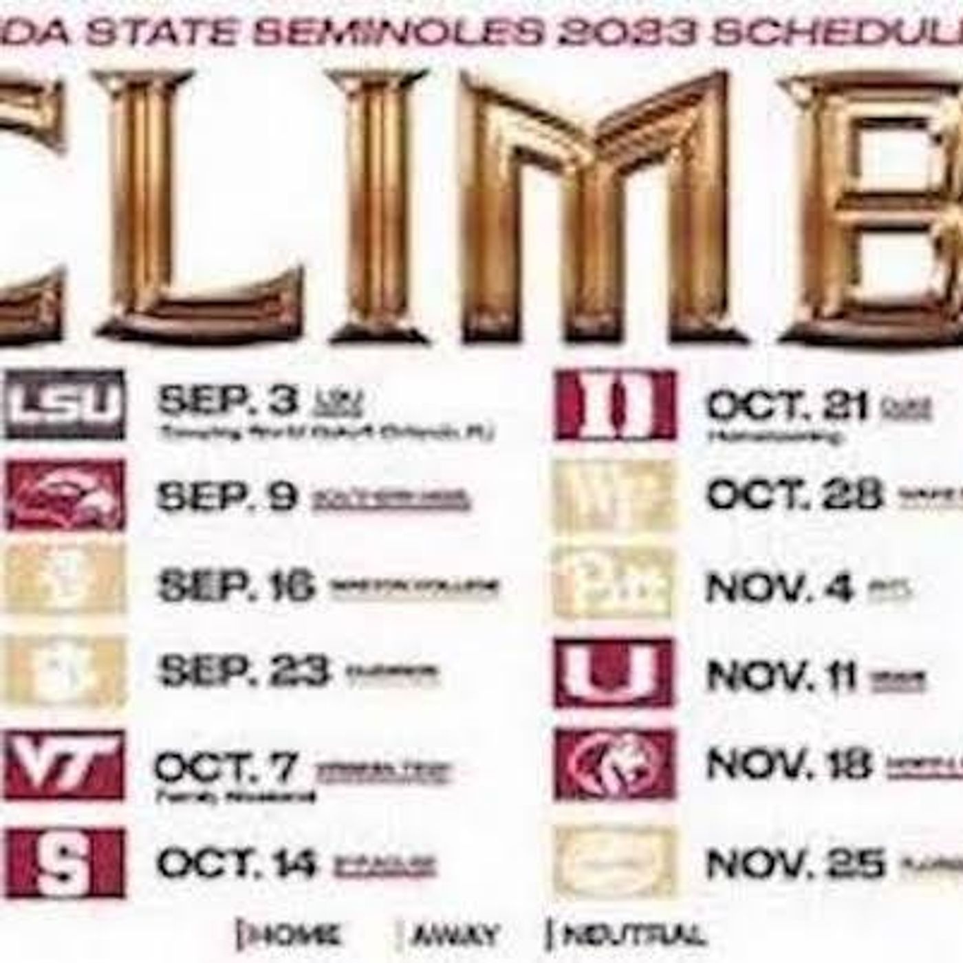 FSU 2023 Schedule Release FSU 2023 Schedule Release