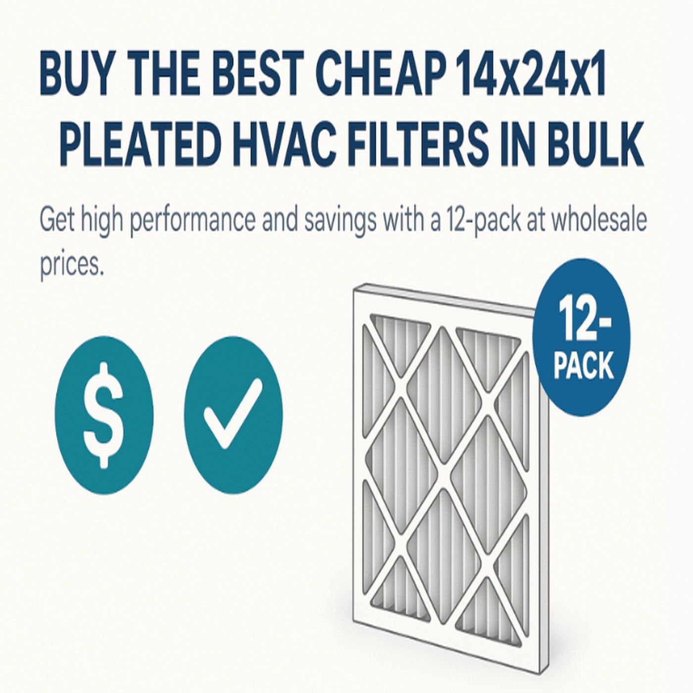 Buy the Best Cheap 14x24x1 Pleated Home HVAC Furnace Air Conditioner Filter in Bulk — 12-Pack Wholesale for High Performance & Savings