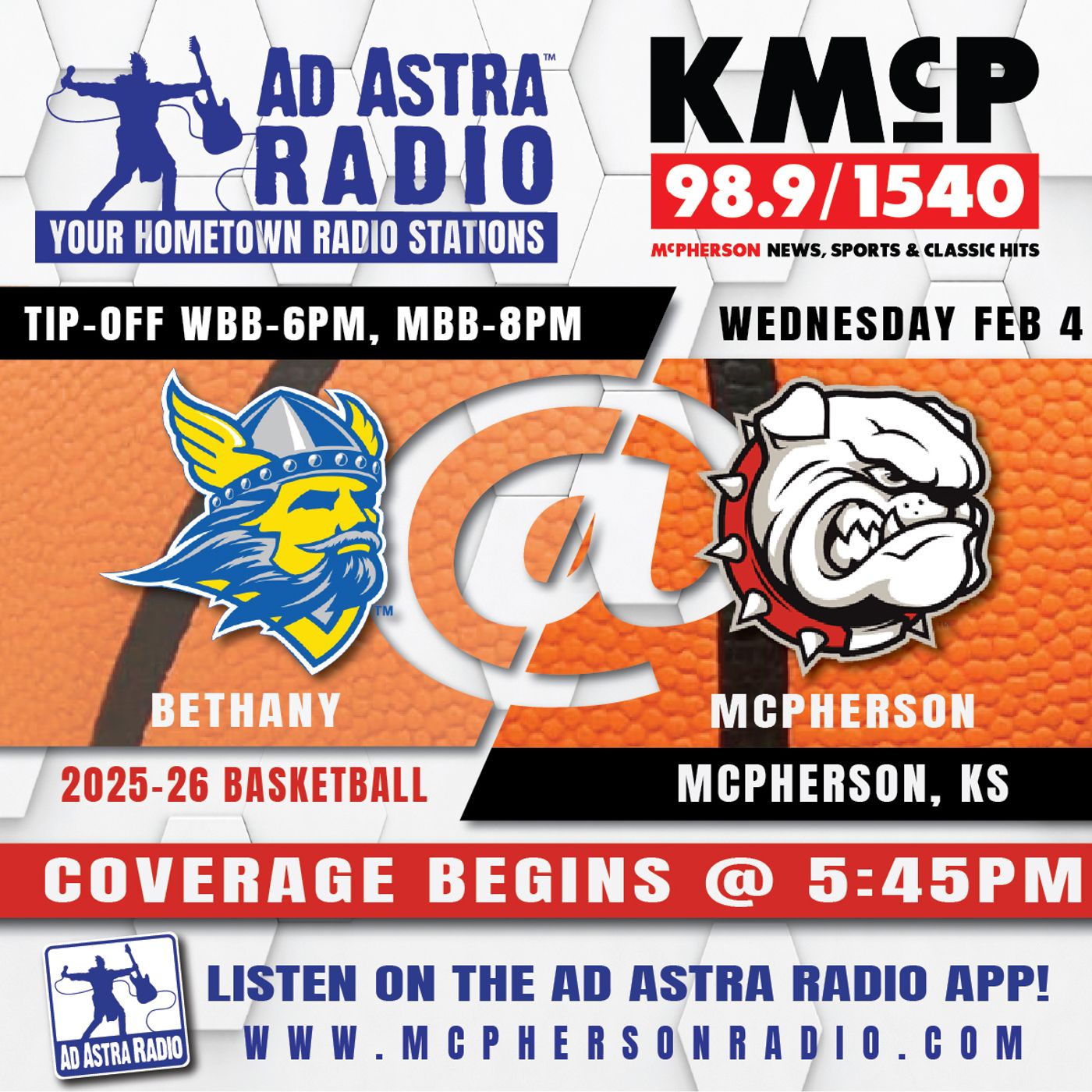 Bethany Lady Swedes at McPherson Lady Bulldogs College Basketball (Bulldogs Broadcast-February 4, 2026) episode artwork