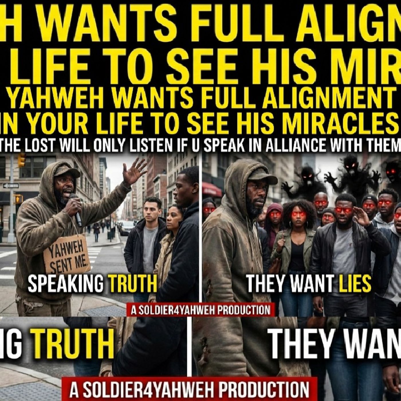 YAHWEH WANTS FULL ALIGNMENT WITH HIM FOR U TO SEE HIS MIRACLES FOR U!THE LOST WILL ONLY HEED IF U SPEAK IN ALLIANCE WITH THEM! REPENT! episode artwork