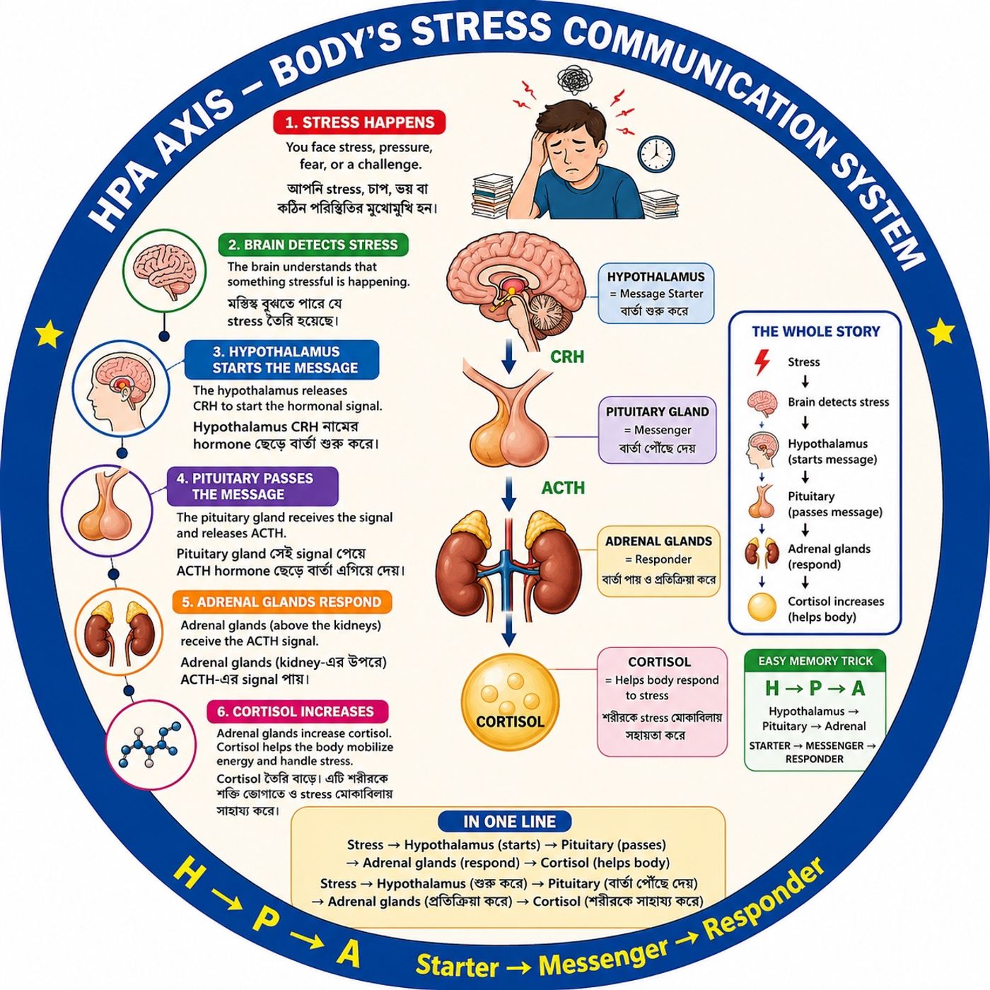 EP-303 |HPA Axis: শরীরের Stress Alarm System — Stress থেকে Cortisol পর্যন্ত| wellness podcast episode artwork