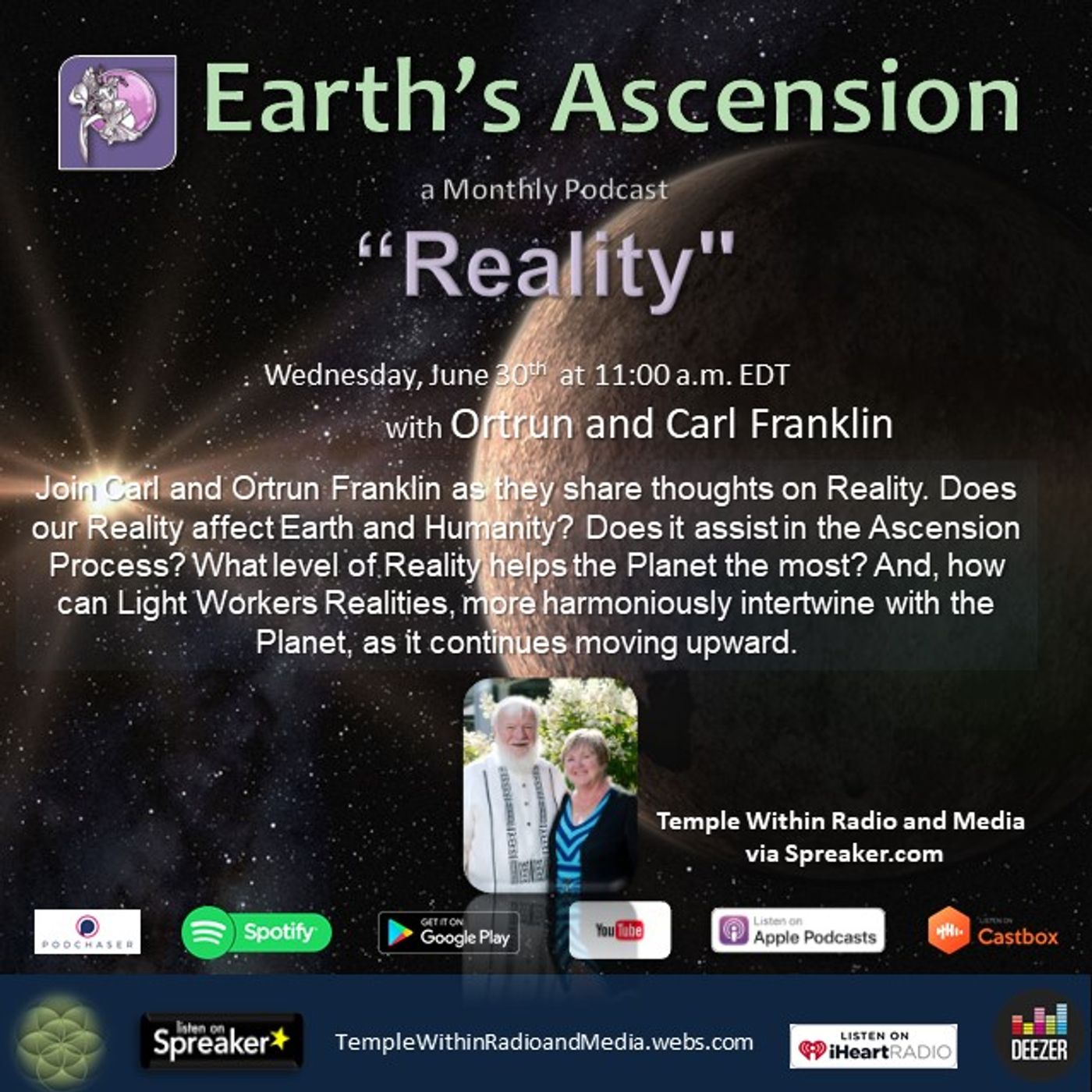 Earth\'s Ascension with Ortrun and Carl Franklin