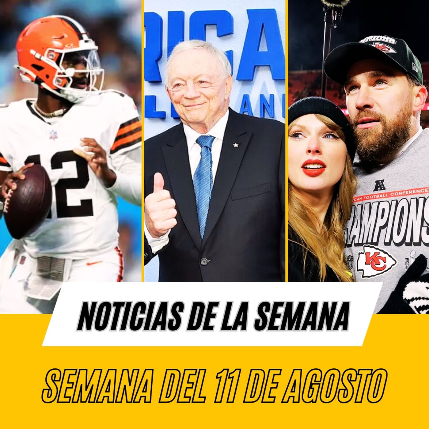 🏈⚠️ | Noticias. Travis y Taylor en Podcast. La semana de Jerry Jones. ¿Qué pasa con Stafford? episode artwork