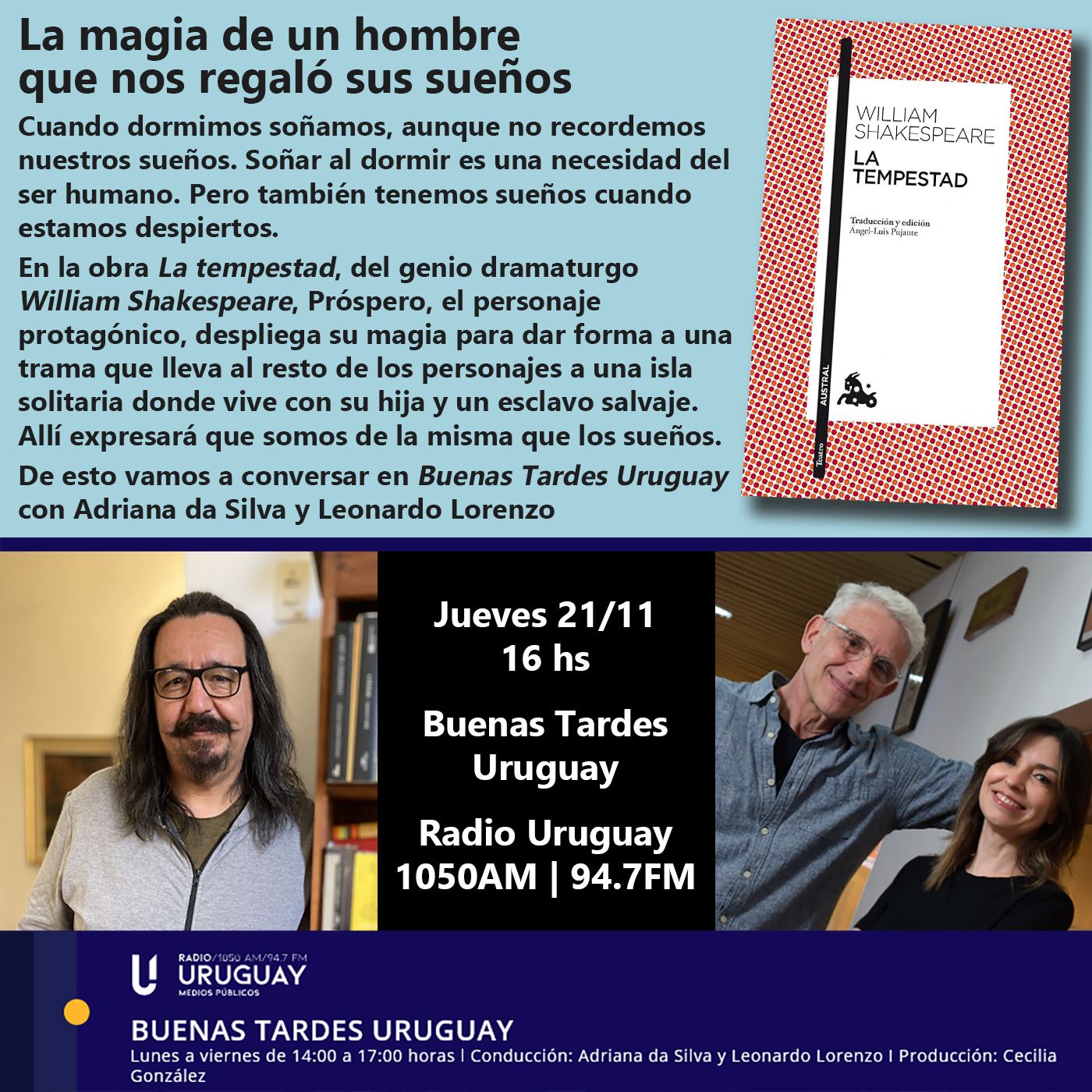 Buenas Tardes Uruguay | La tempestad | William Shakespeare | 21-11-24 episode artwork