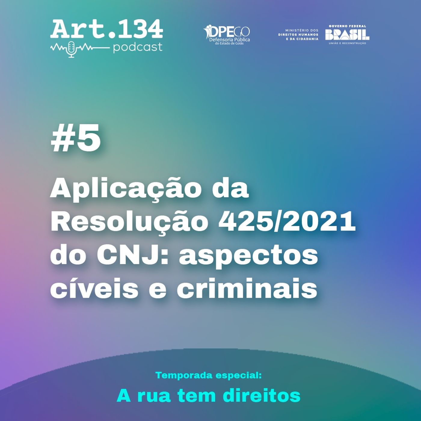 🎙️Podcast ARTIGO 134 - T2E5 - Aplicação da Resolução 425/2021 do CNJ: aspectos cíveis e criminais | #DPE-GO 🎙️Podcast ARTIGO 134 - T2E5 - Aplicação da Resolução 425/2021 do CNJ: aspectos cíveis e criminais | #DPE-GO