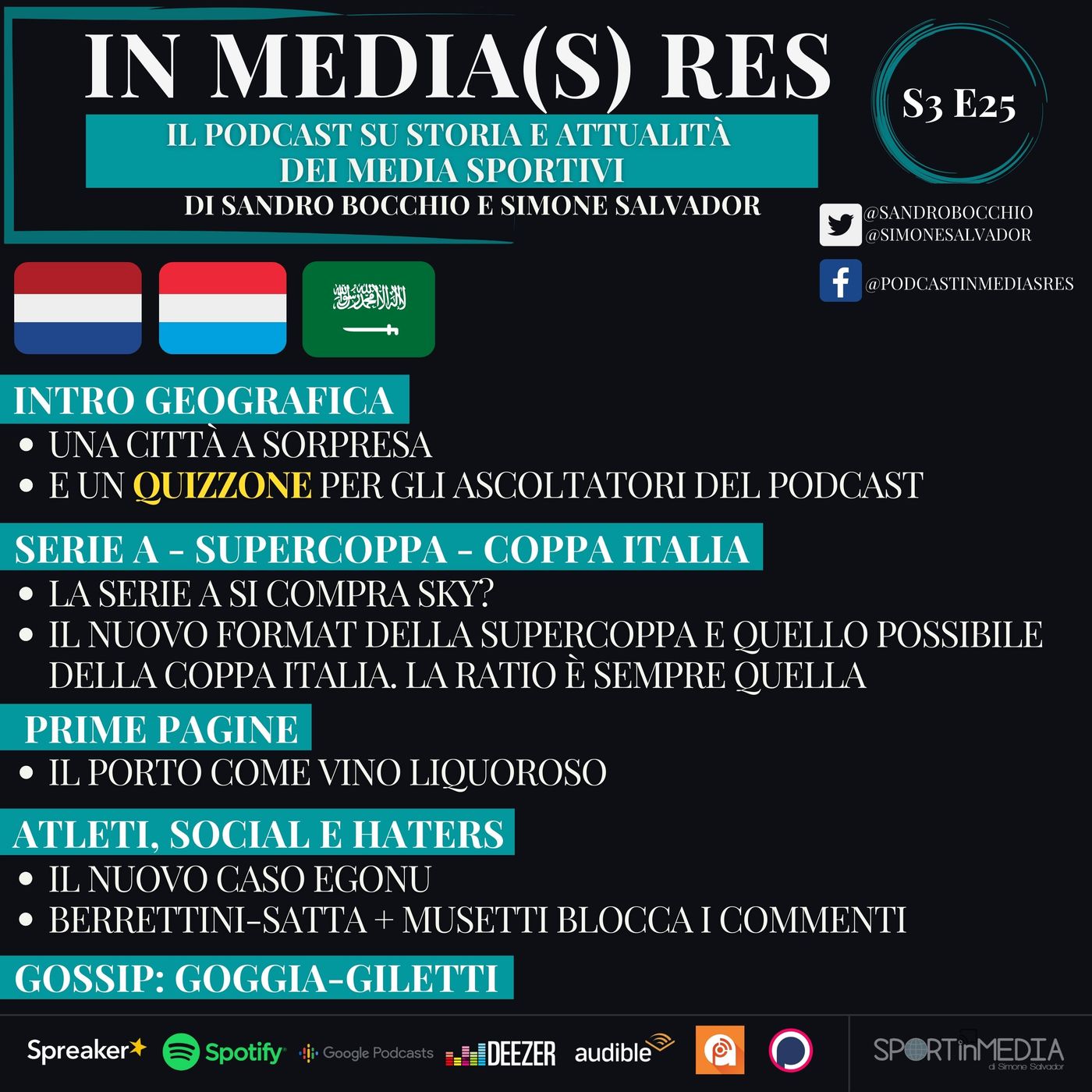 S3 E25 | Una città a sorpresa, un quiz, la Serie A si compra Sky? Nuovi format calcistici per avere più soldi dalle Tv, atleti&haters episode artwork