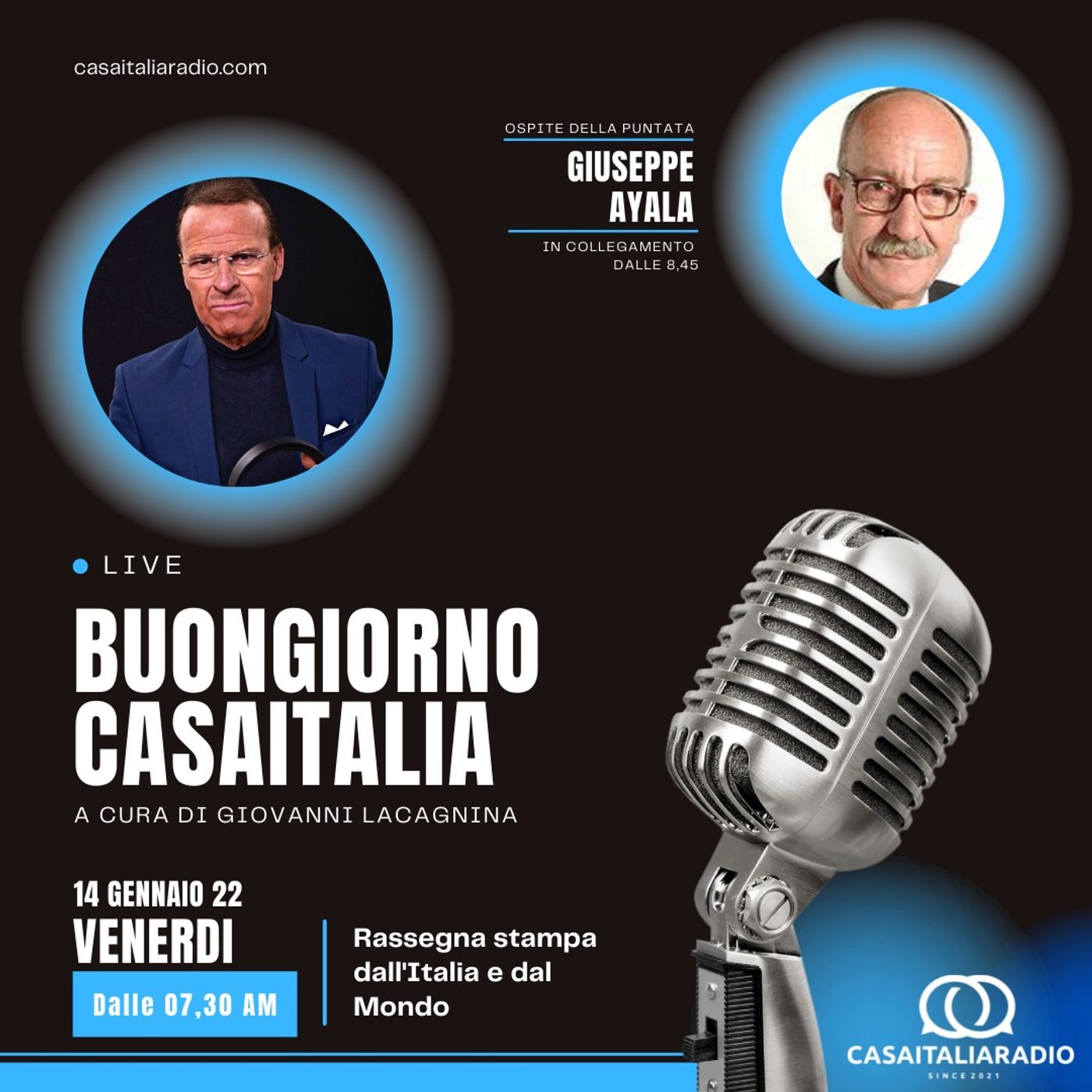 Intervista con il giudice Giuseppe Ayala - BUONGIORNO CASA ITALIA (14.01.2022) episode artwork
