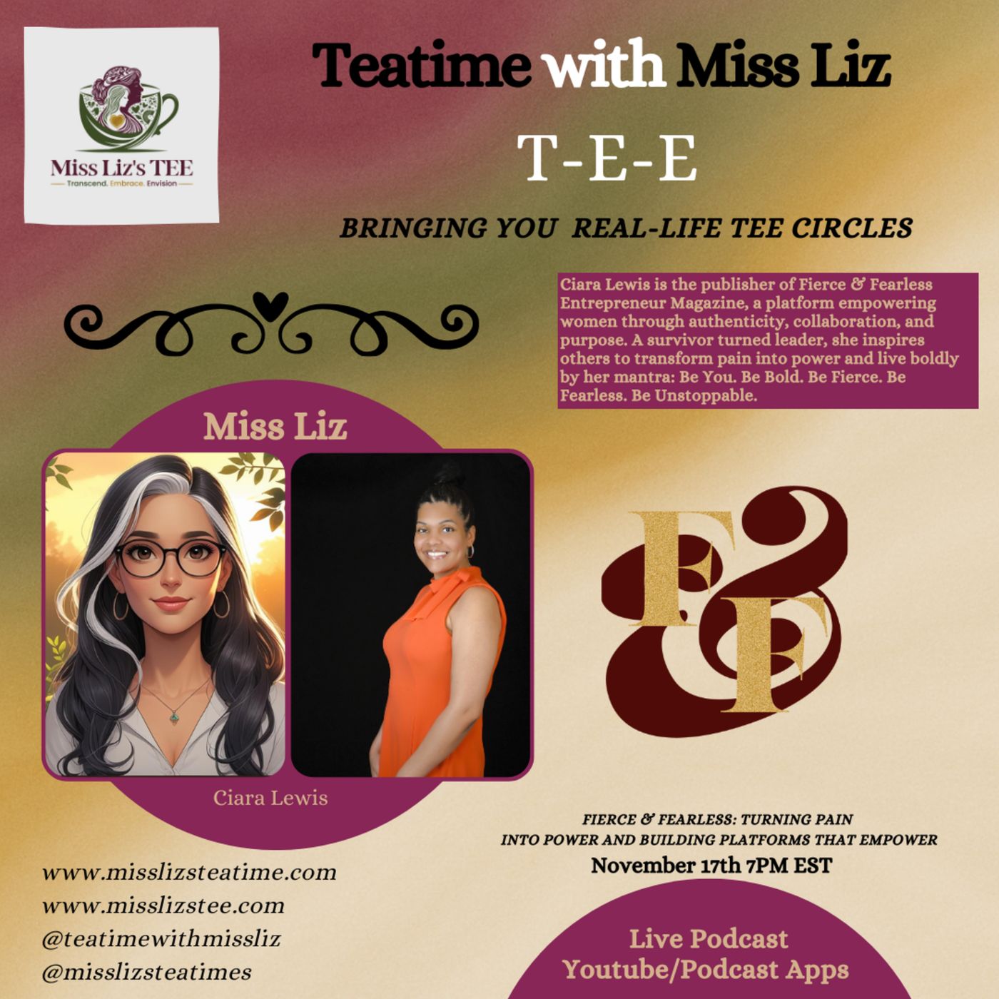 Miss Liz Serve Ciara Lewis Fierce & Fearless Magazine episode artwork