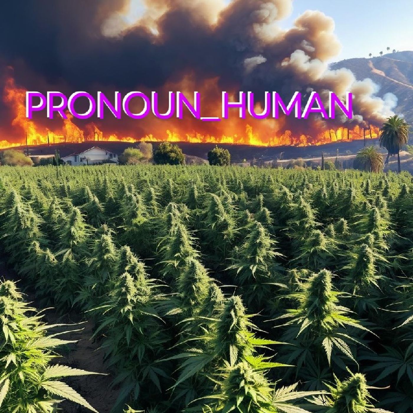 PRONOUN_HUMAN #46 (MARIJUANA, ROMANCE UPDATE DERAIL & WILDFIRES AND WHISTLEBLOWERS) episode artwork