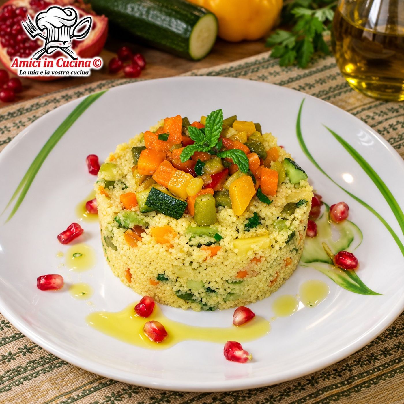 Tortino di cous cous alle verdure croccanti: il tocco magico del melograno