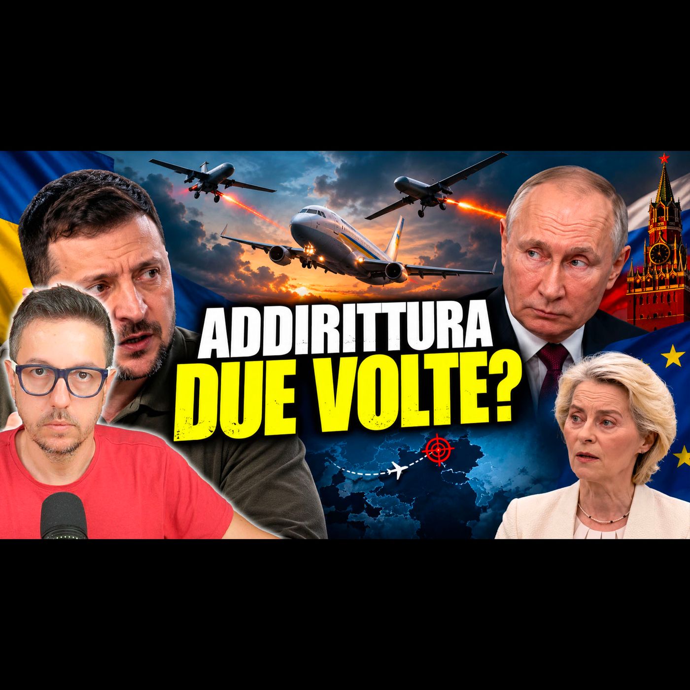 ZELENSKY: “LA RUSSIA HA PROVATO DUE VOLTE A COLPIRE IL MIO AEREO”