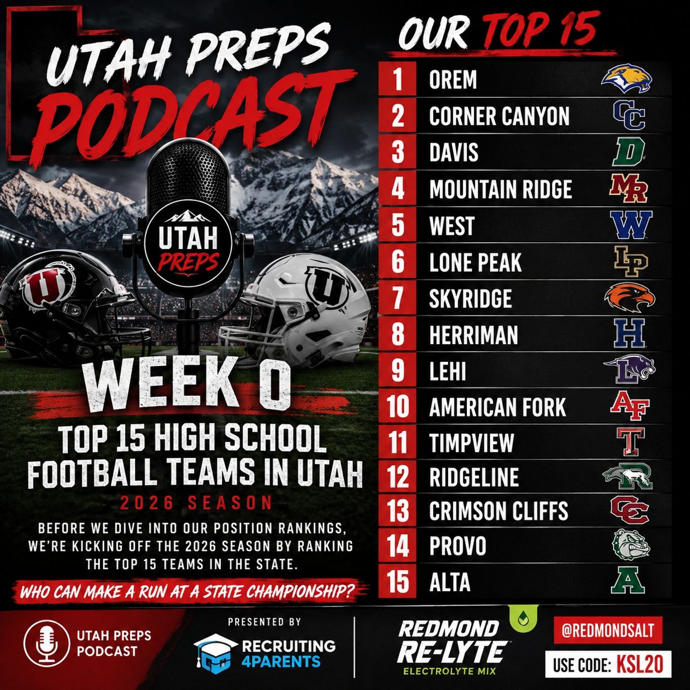 Week 0: Top 15 High School Football Teams in Utah | 2026 Season episode artwork
