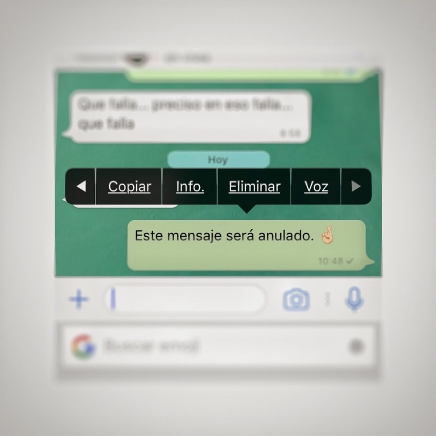 Anular y eliminar en WhatsApp no son lo mismo.