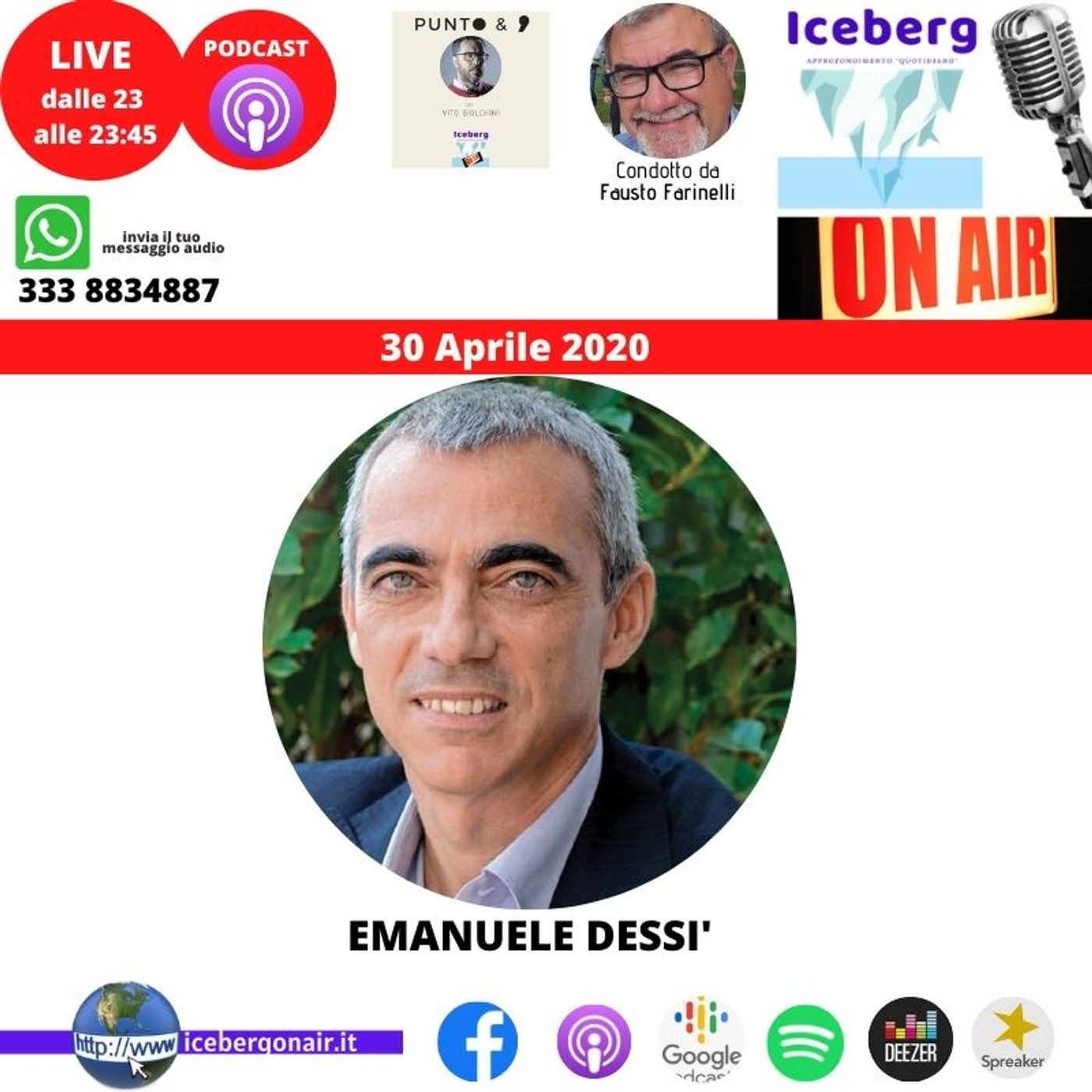 puntata del 30 Aprile ospite Emanuele Dessì