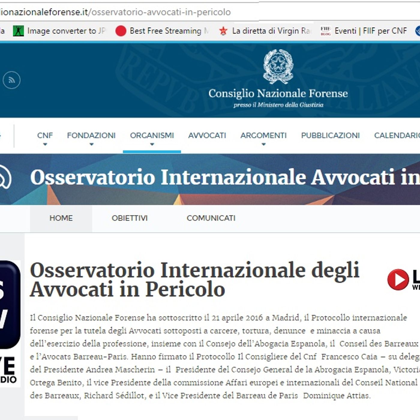 Edizione Speciale: Osservatorio Internazionale degli Avvocati in Pericolo - Rientrata oggi la missione italiana a Instanbul episode artwork