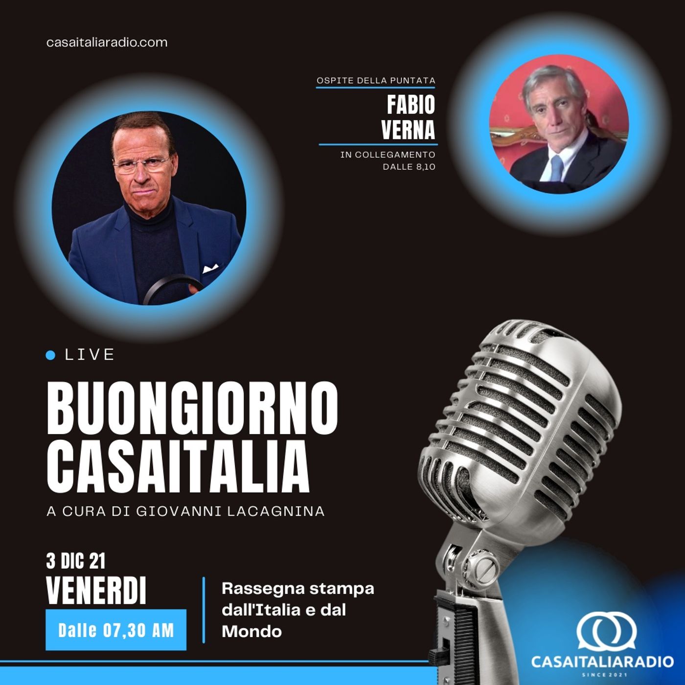 Intervista con Fabio Verna -  BUONGIORNO CASA ITALIA RADIO (03.12.2021) episode artwork