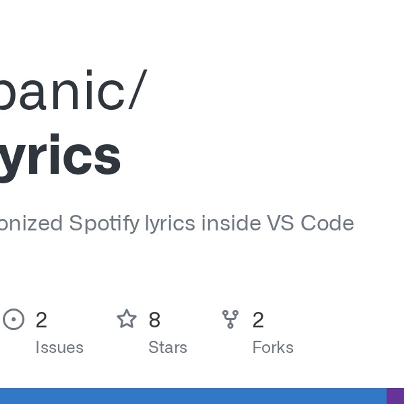 GitHub - therepanic/spotilyrics: 🎧 See synchronized Spotify lyrics inside VS Code while coding