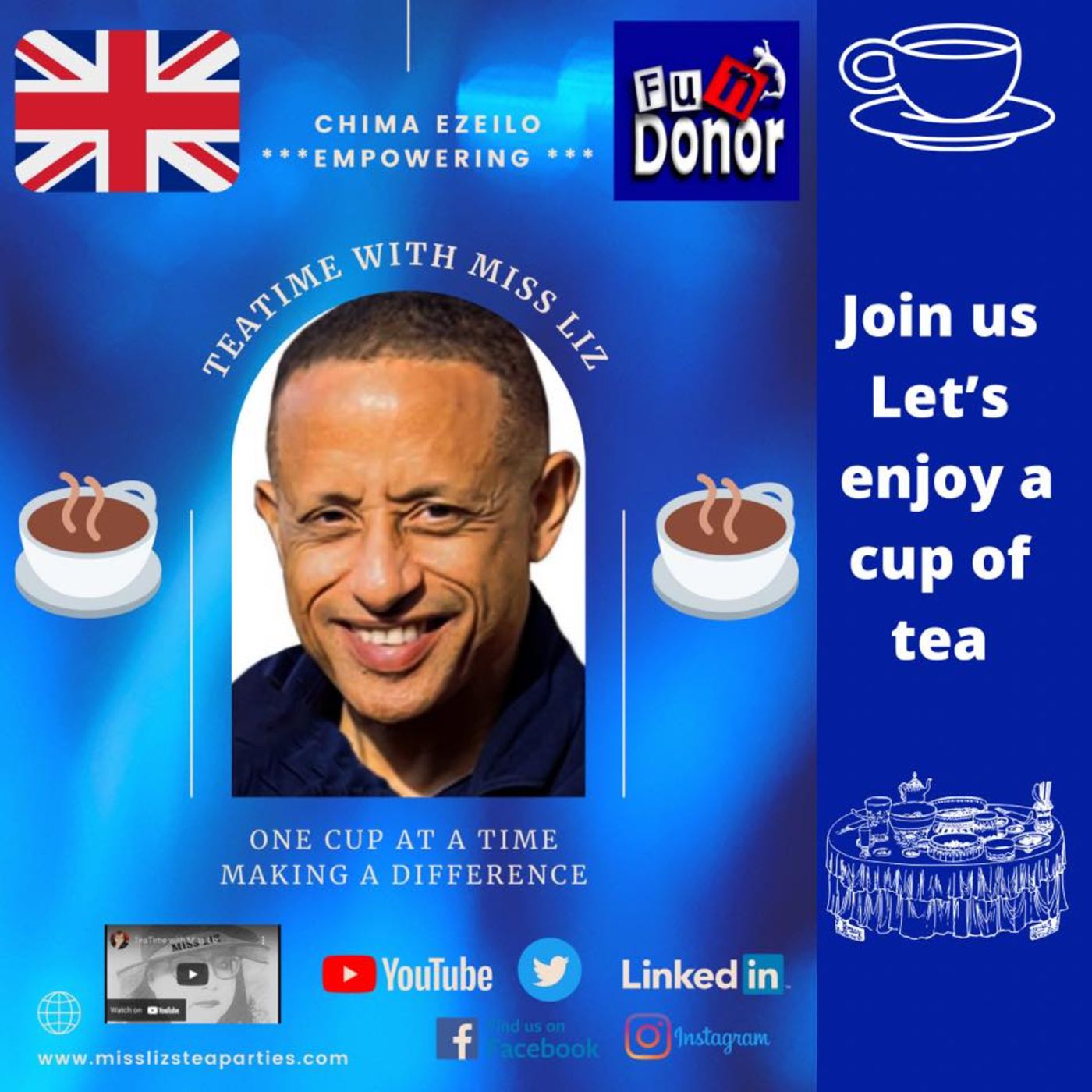 Teatime with Miss Liz-Chima Ezeilo the driving force behind FunDonor episode artwork