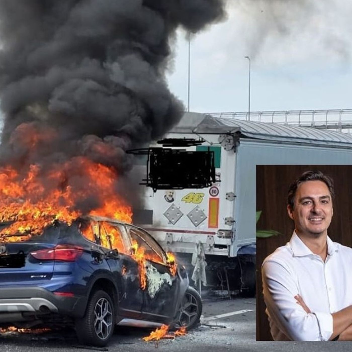 Imprenditore di Thiene muore carbonizzato in A4: la sua Bmw ha tamponato un tir episode artwork