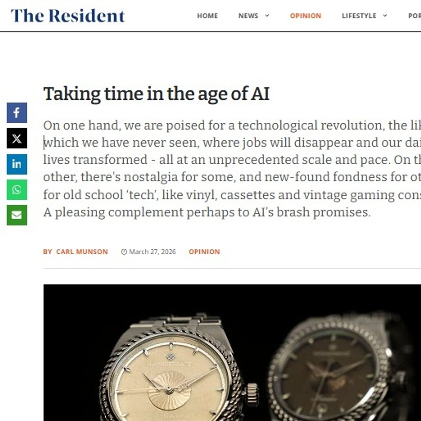 Time, watches & beauty in the age of AI. And the celebration of Portuguese culture...