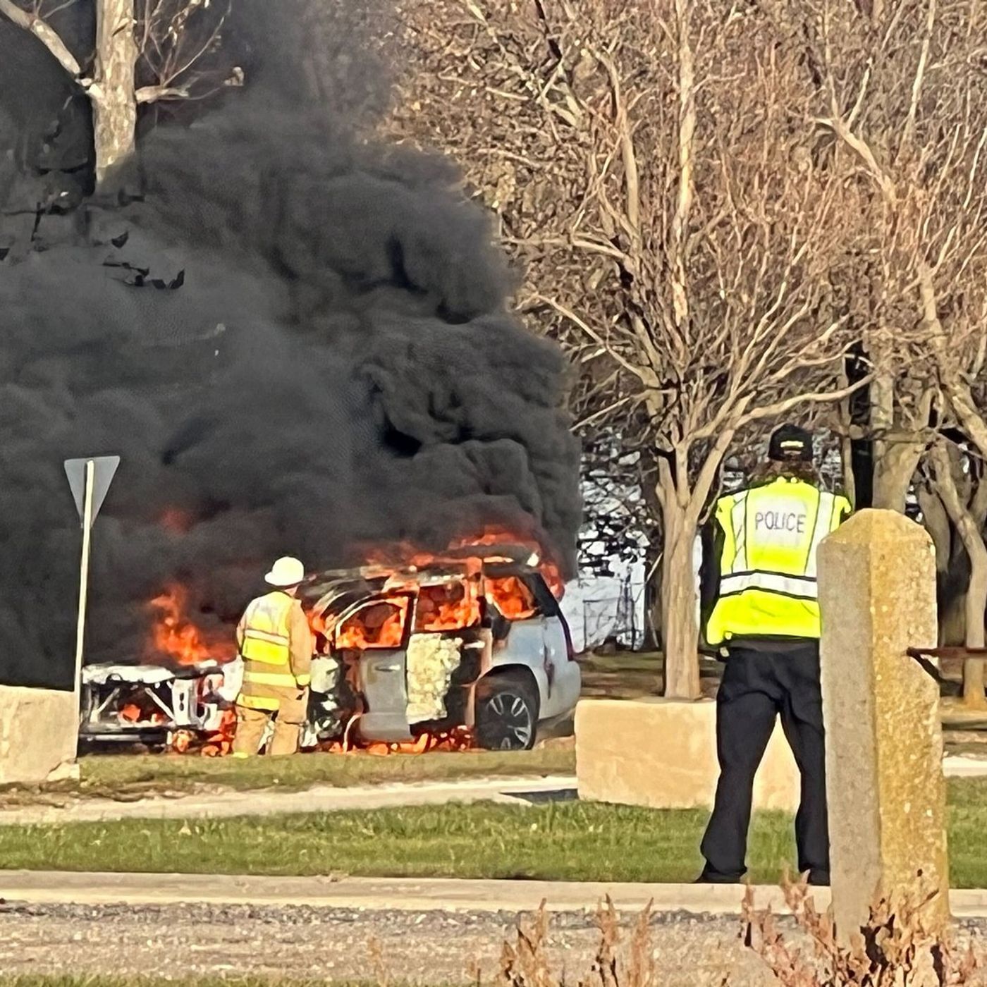 Car catches fire in front of Sycamore Speedway parking lot episode artwork