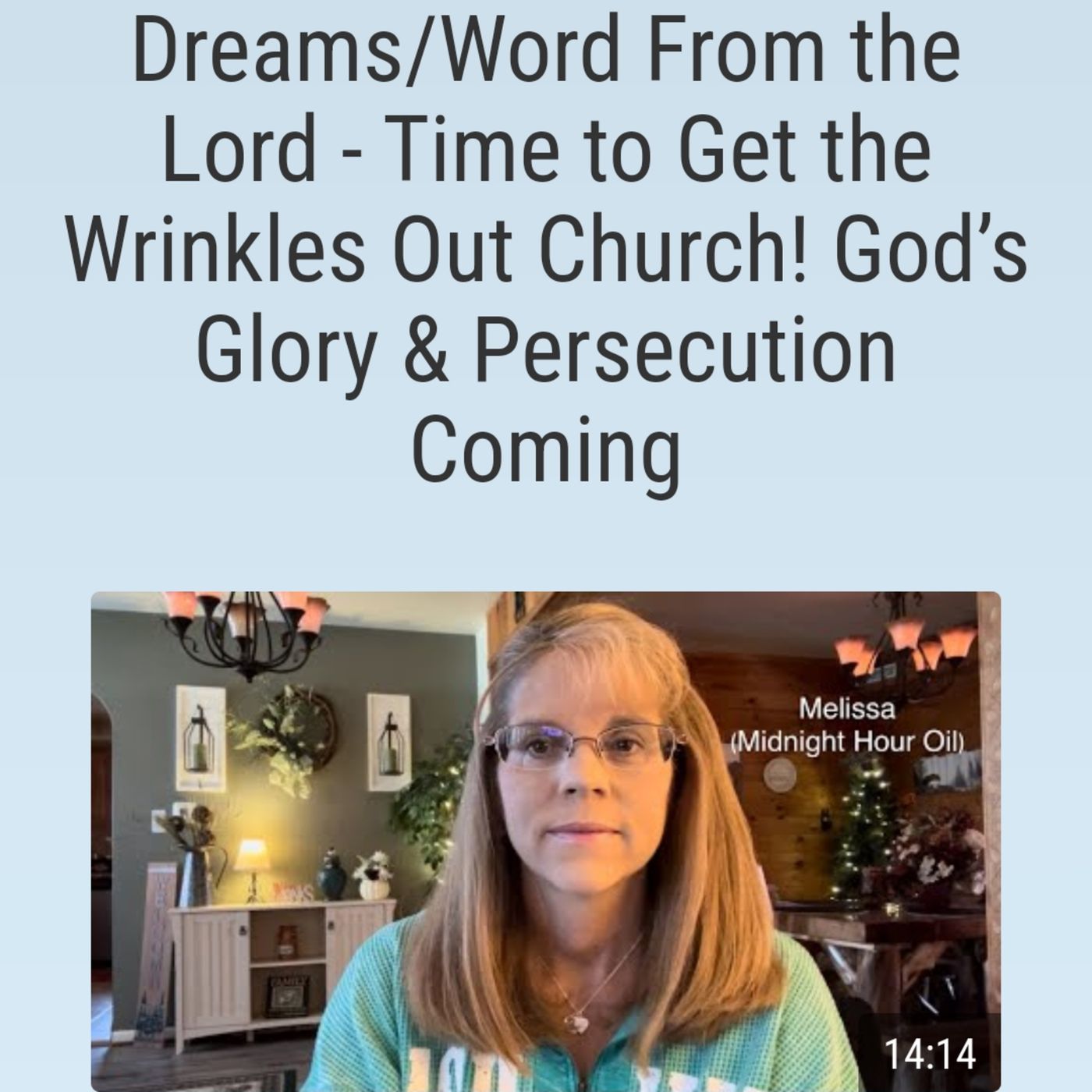 Dreams/Word From the Lord - Time to Get the Wrinkles Out Church! God’s Glory & Persecution Coming episode artwork