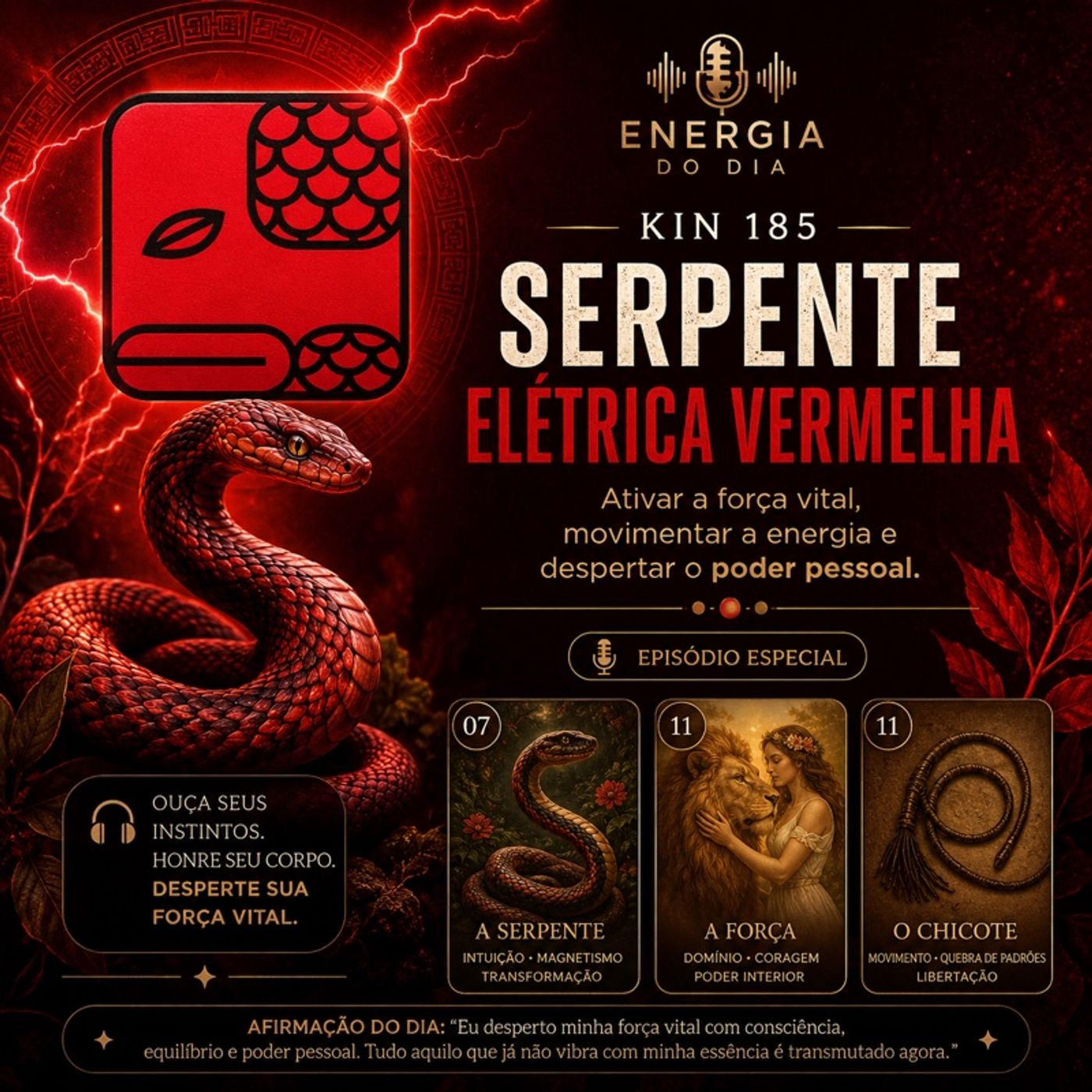 Energia do Dia  Kin 185 – Serpente Elétrica Vermelha episode artwork