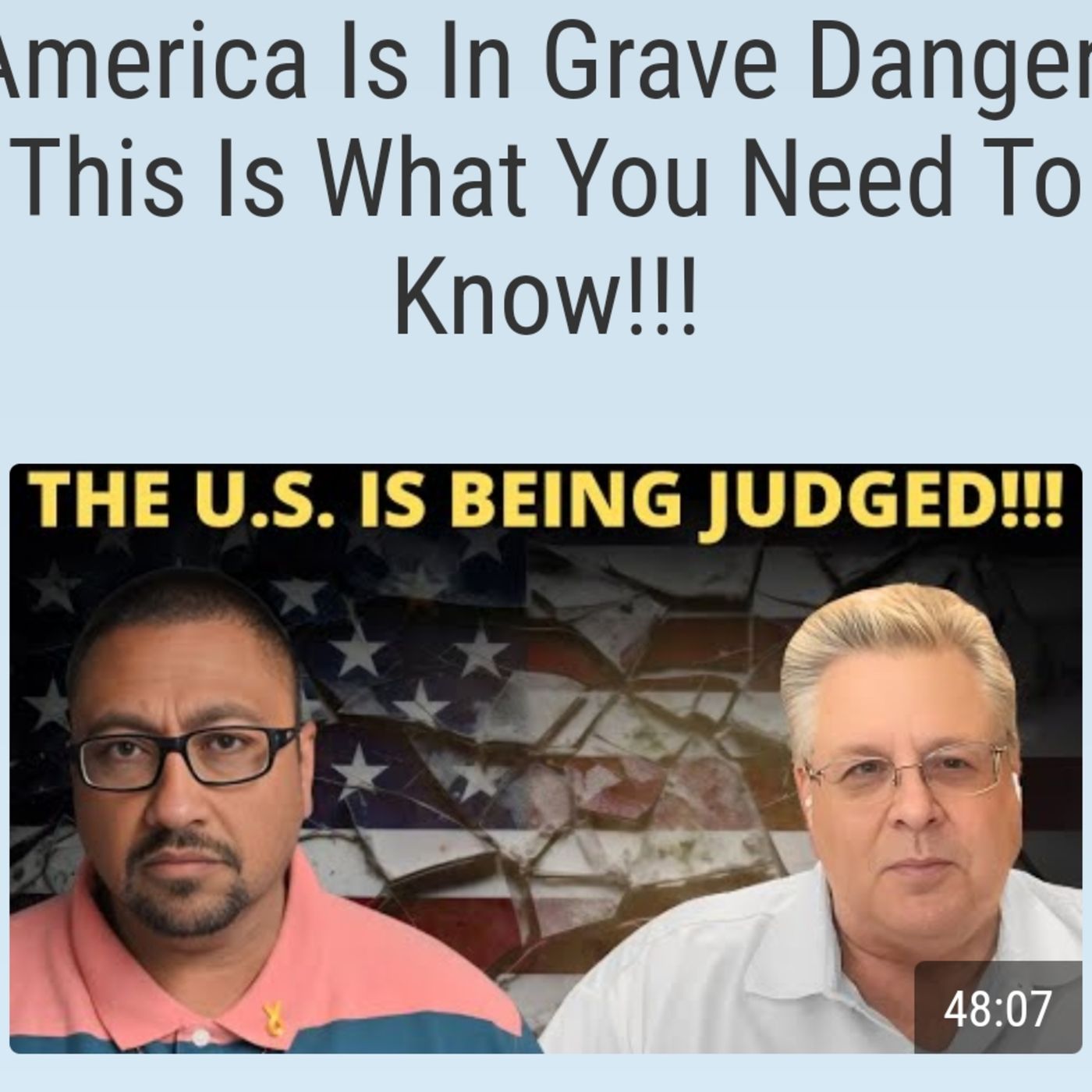America Is In Grave Danger! This Is What You Need To Know!!! episode artwork