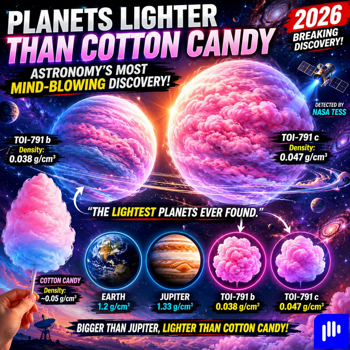 Cotton Candy Lighter Planets Shock the Global Astronomy Community Forever episode artwork