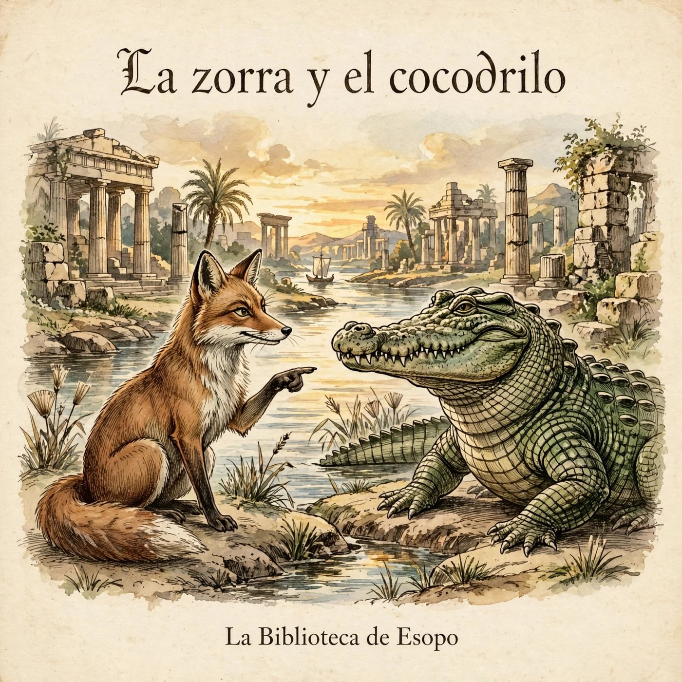 020 - Audiolibro - La zorra y el cocodrilo - Esopo episode artwork