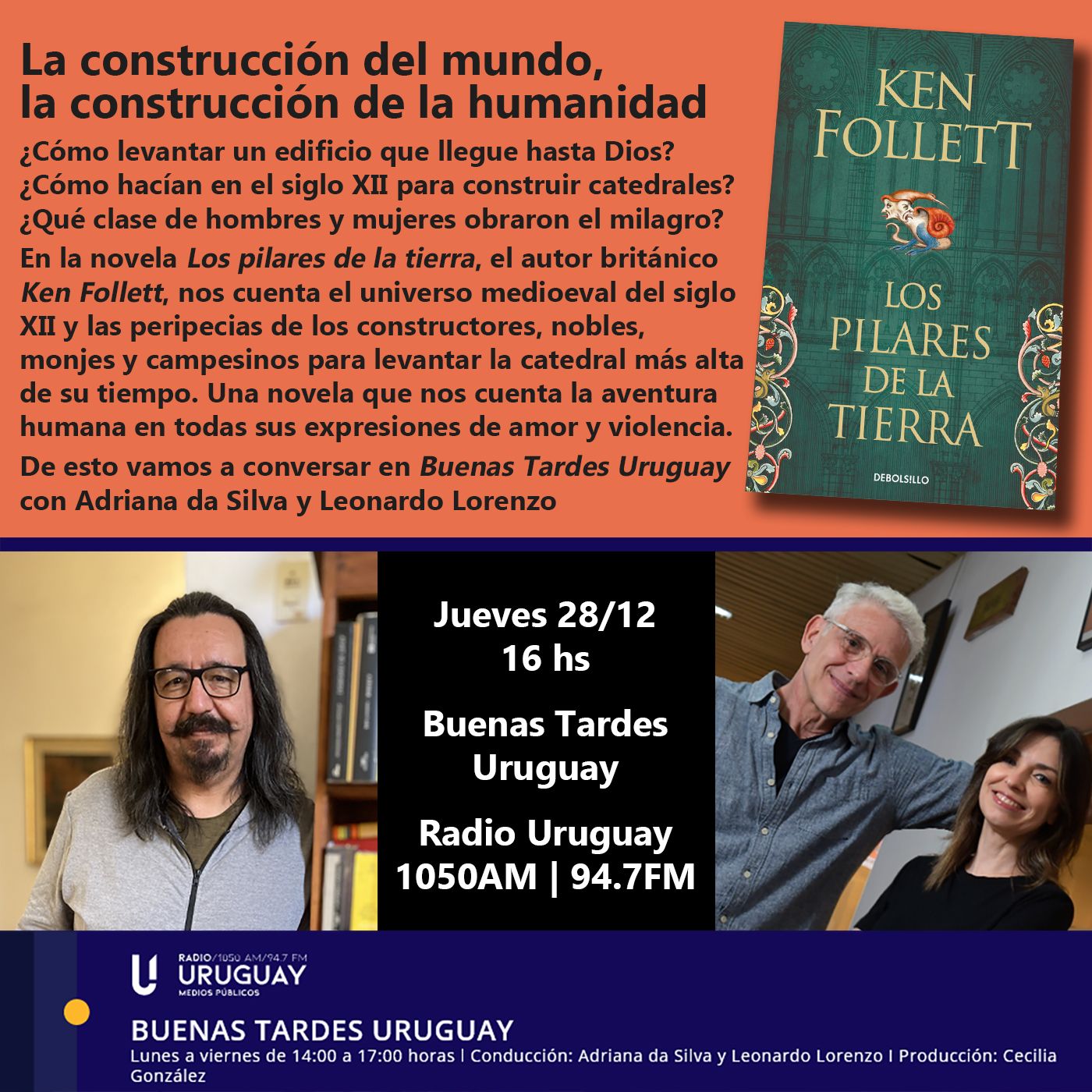 Buenas Tardes Uruguay | Los pilares de la tierra | Ken Follett | 28-12-23 episode artwork