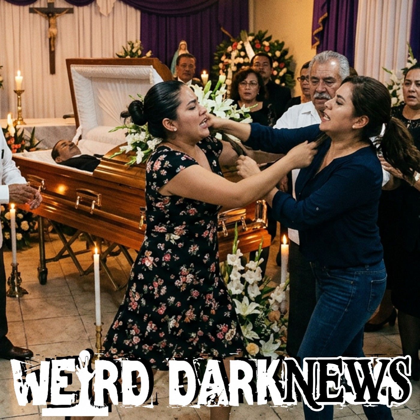 Two Girlfriends Meet at His Funeral and Fight Over the Coffin