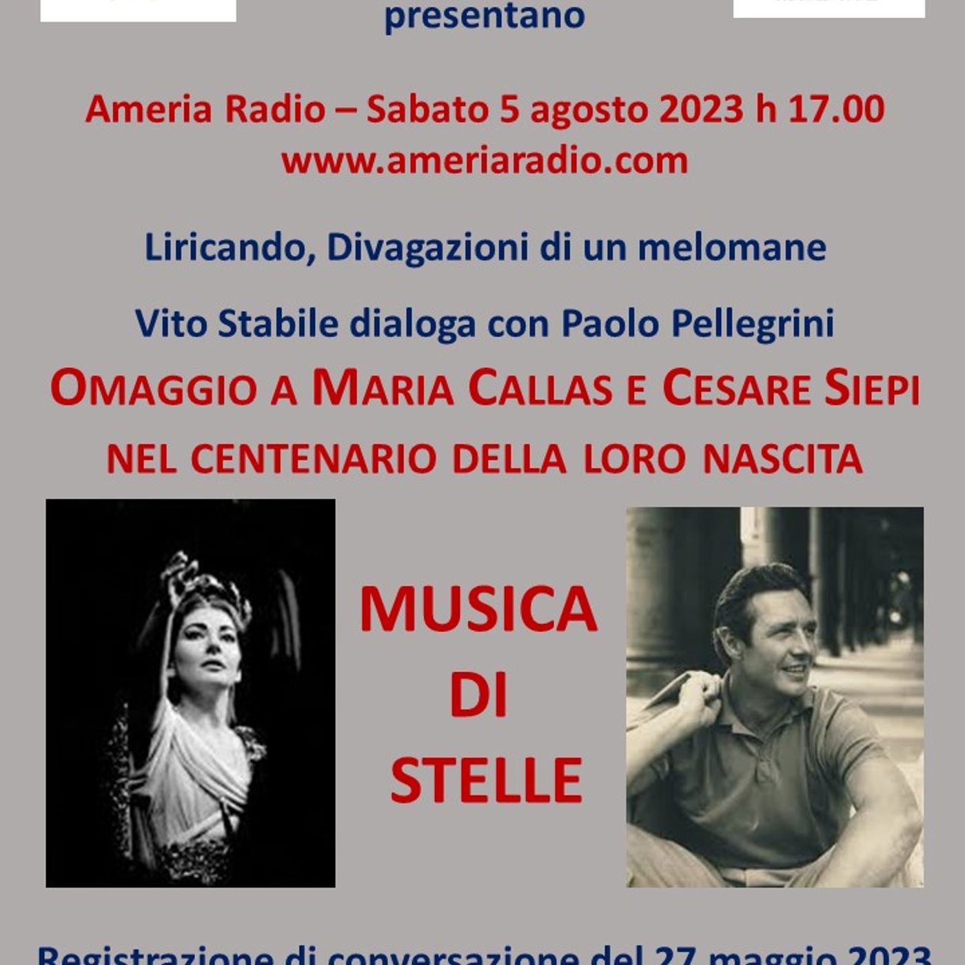 LIRICANDO DIVAGAZIONI DI UN MELOMANE - Omaggio a Maria Callas e Cesare siepi nel Centenario della nascita episode artwork