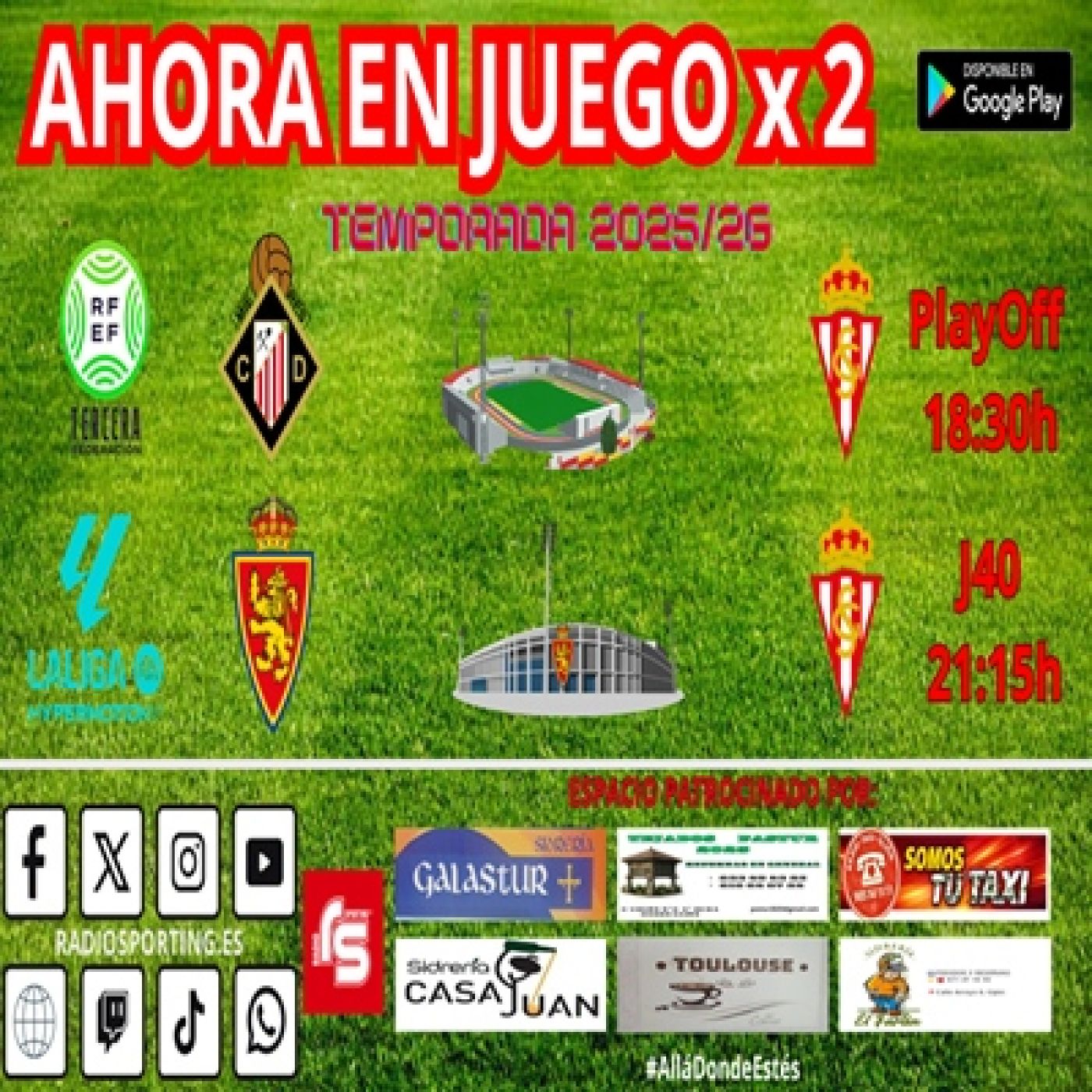 AHORA EN JUEGO X2 ⚽️ #CaudalRealSportingAT ⚽️ #RealZaragozaRealSporting episode artwork