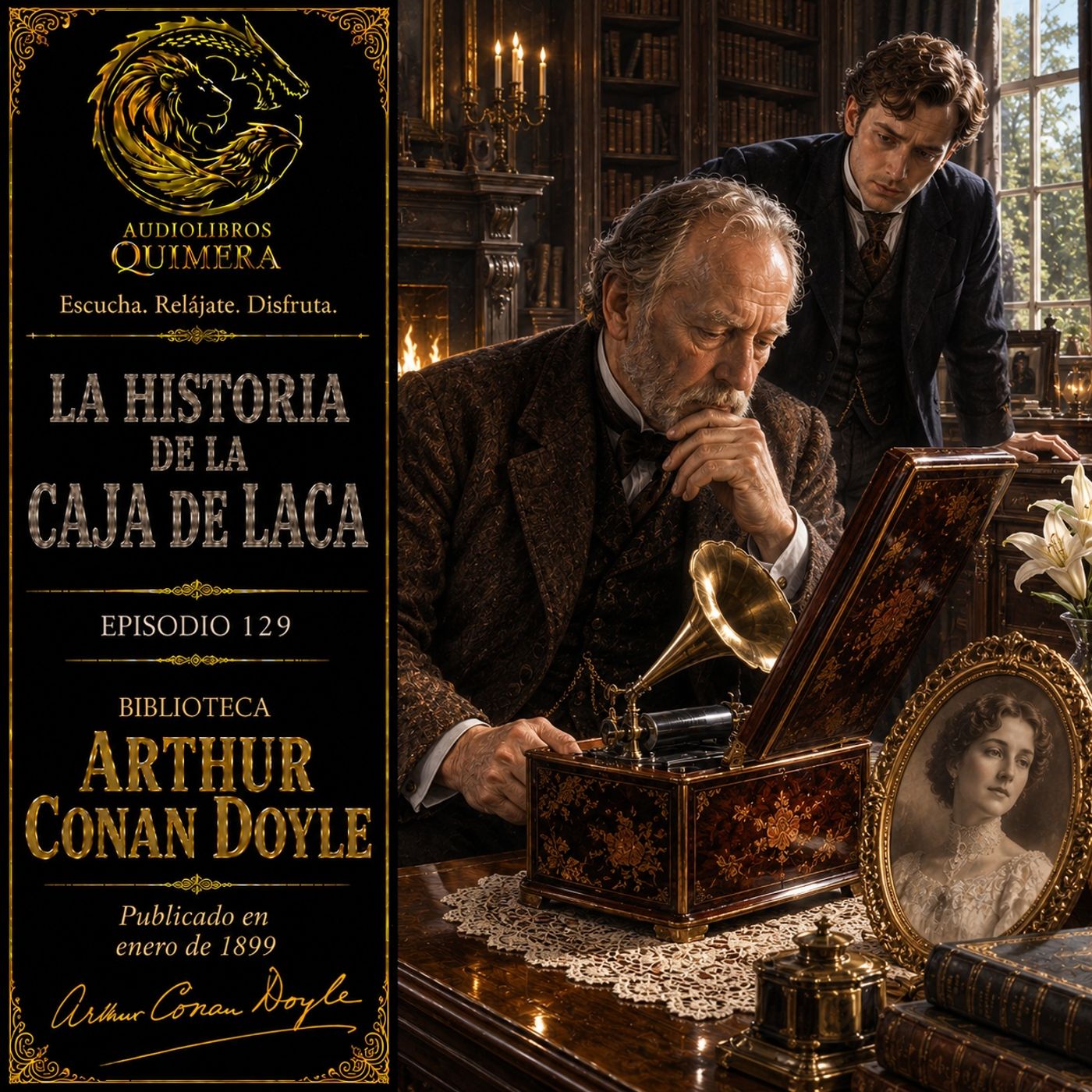 129 - La Historia de la Caja de Laca Audiolibro - Arthur Conan Doyle episode artwork